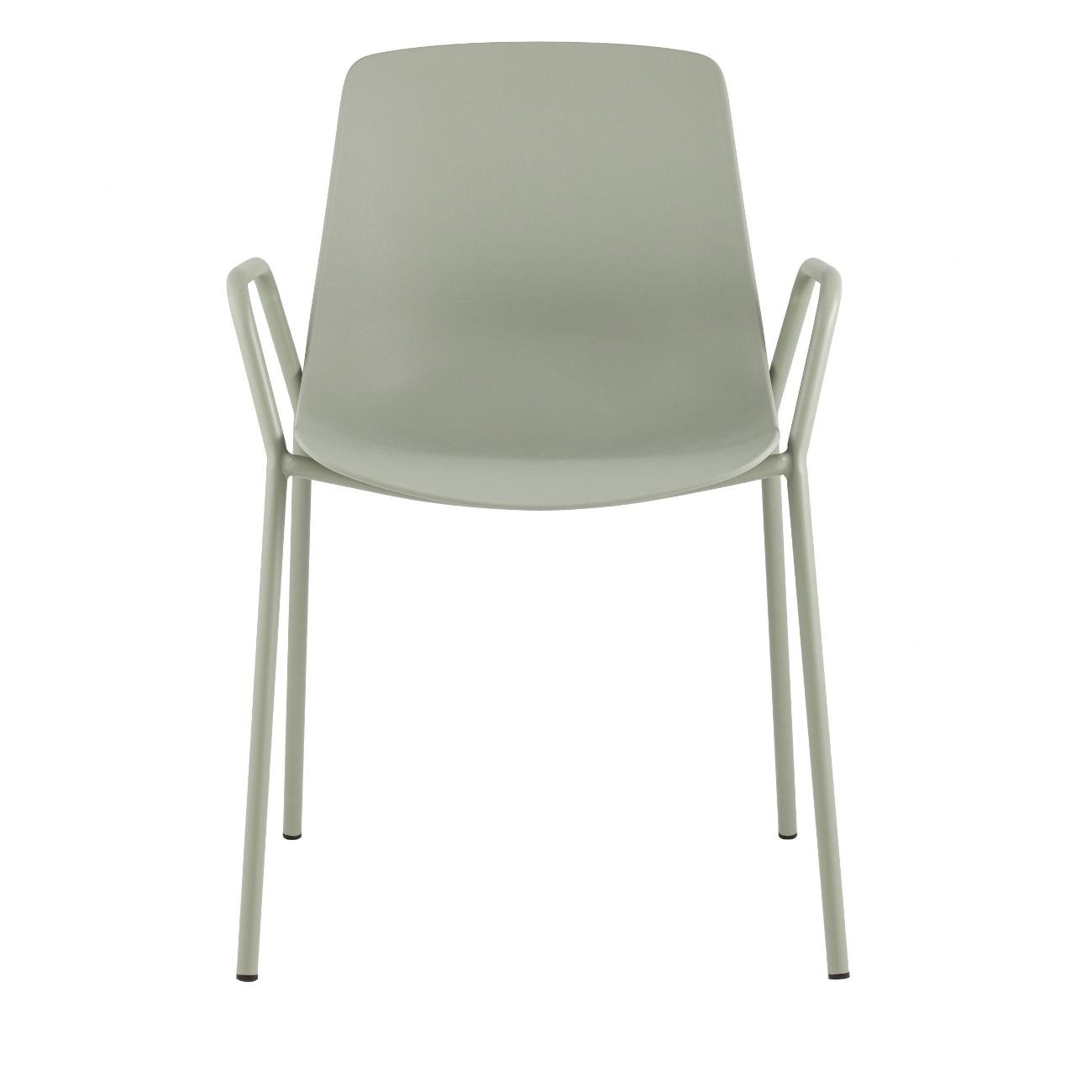 Mint Green Painted Metal Base Plastic Seat Chair – Fresh & Functional Hybrid Seating Solution