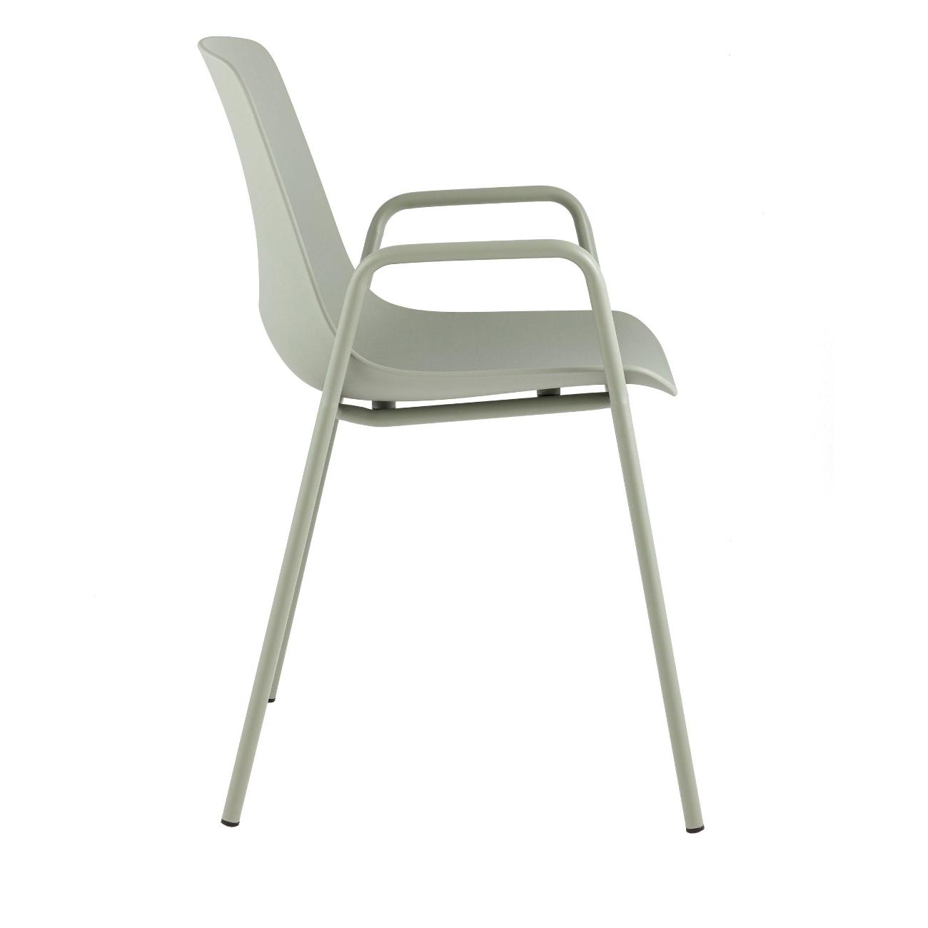 Mint Green Painted Metal Base Plastic Seat Chair – Fresh & Functional Hybrid Seating Solution