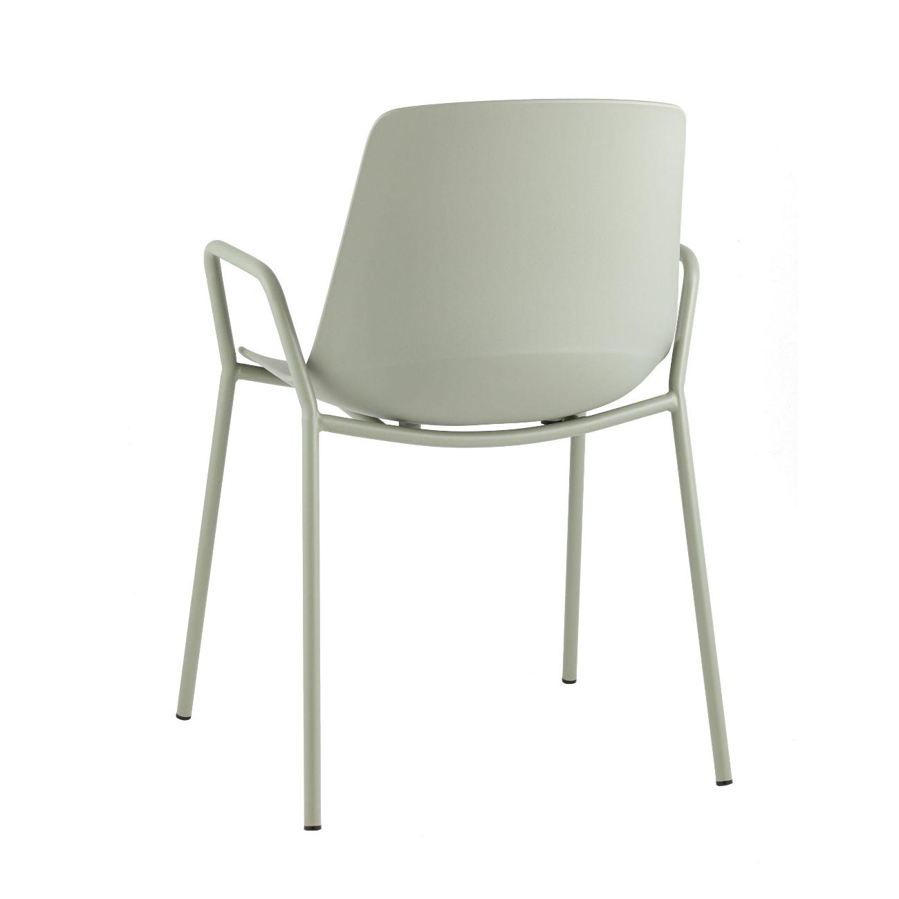 Mint Green Painted Metal Base Plastic Seat Chair – Fresh & Functional Hybrid Seating Solution