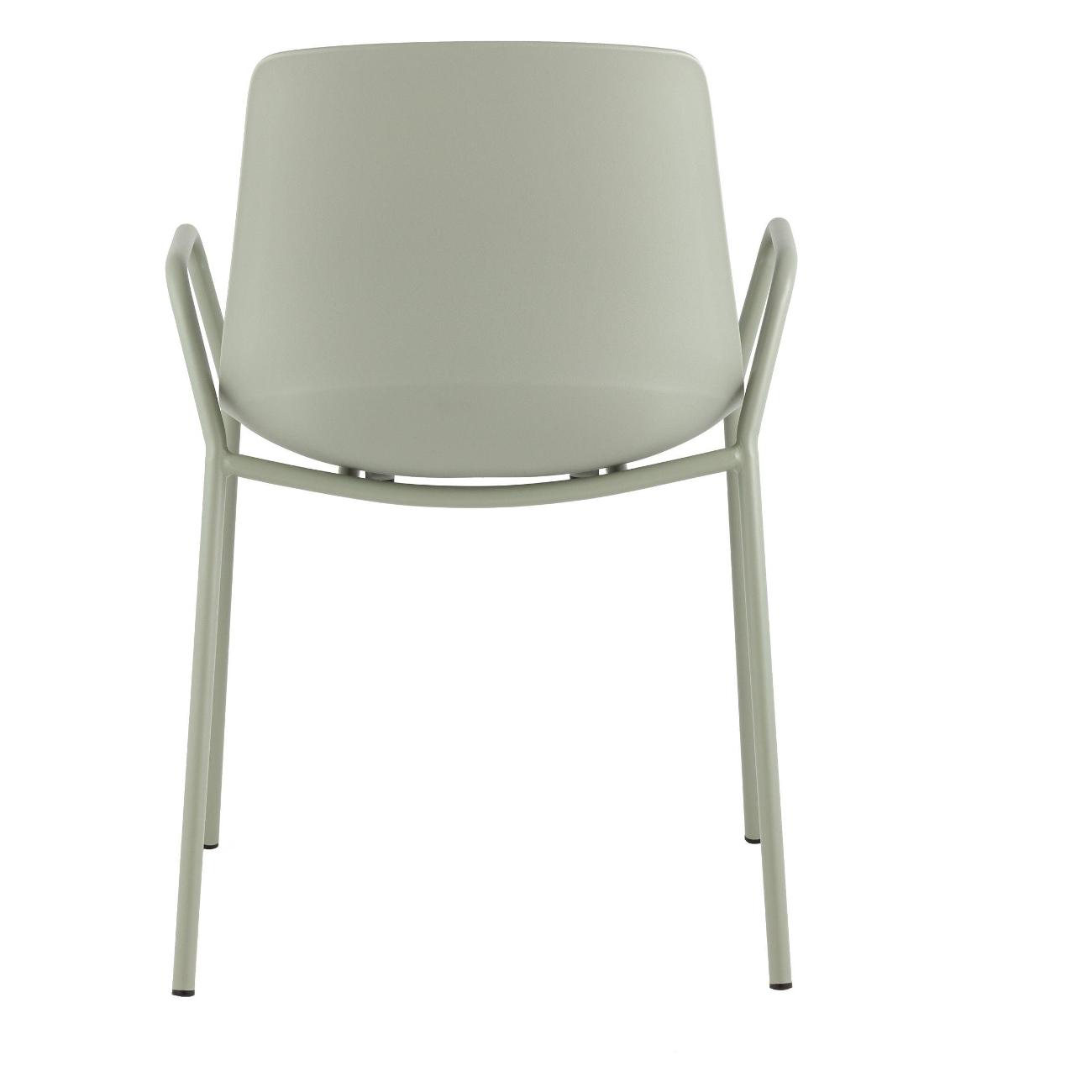 Mint Green Painted Metal Base Plastic Seat Chair – Fresh & Functional Hybrid Seating Solution