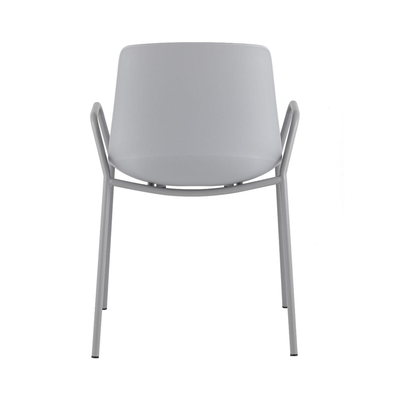 Gray Painted Metal Base Plastic Seat Chair – Modern Hybrid Design for Office & Commercial Use