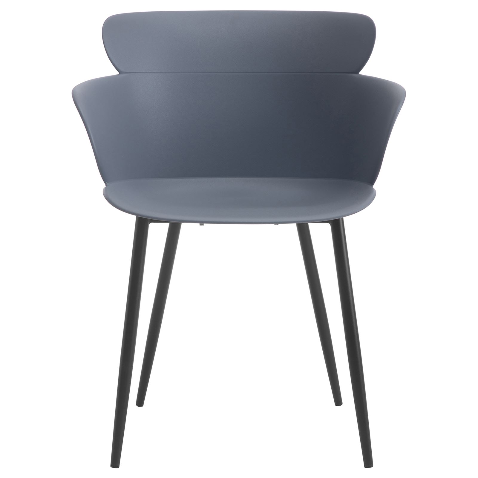 Dark Grey Polypropylene ArmChair With Metal Feet