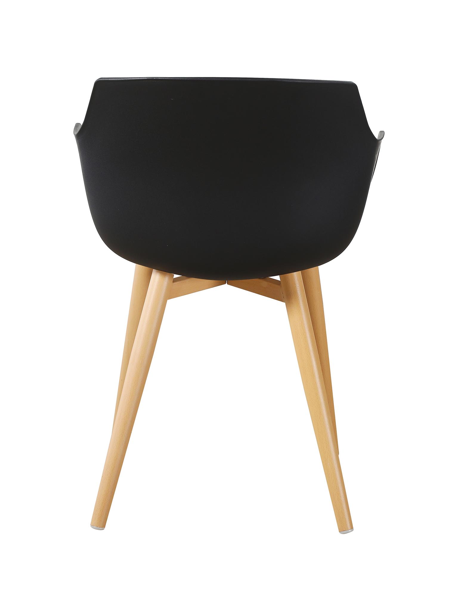 Black Plastic Armchair With Metal Feet-PP Chair