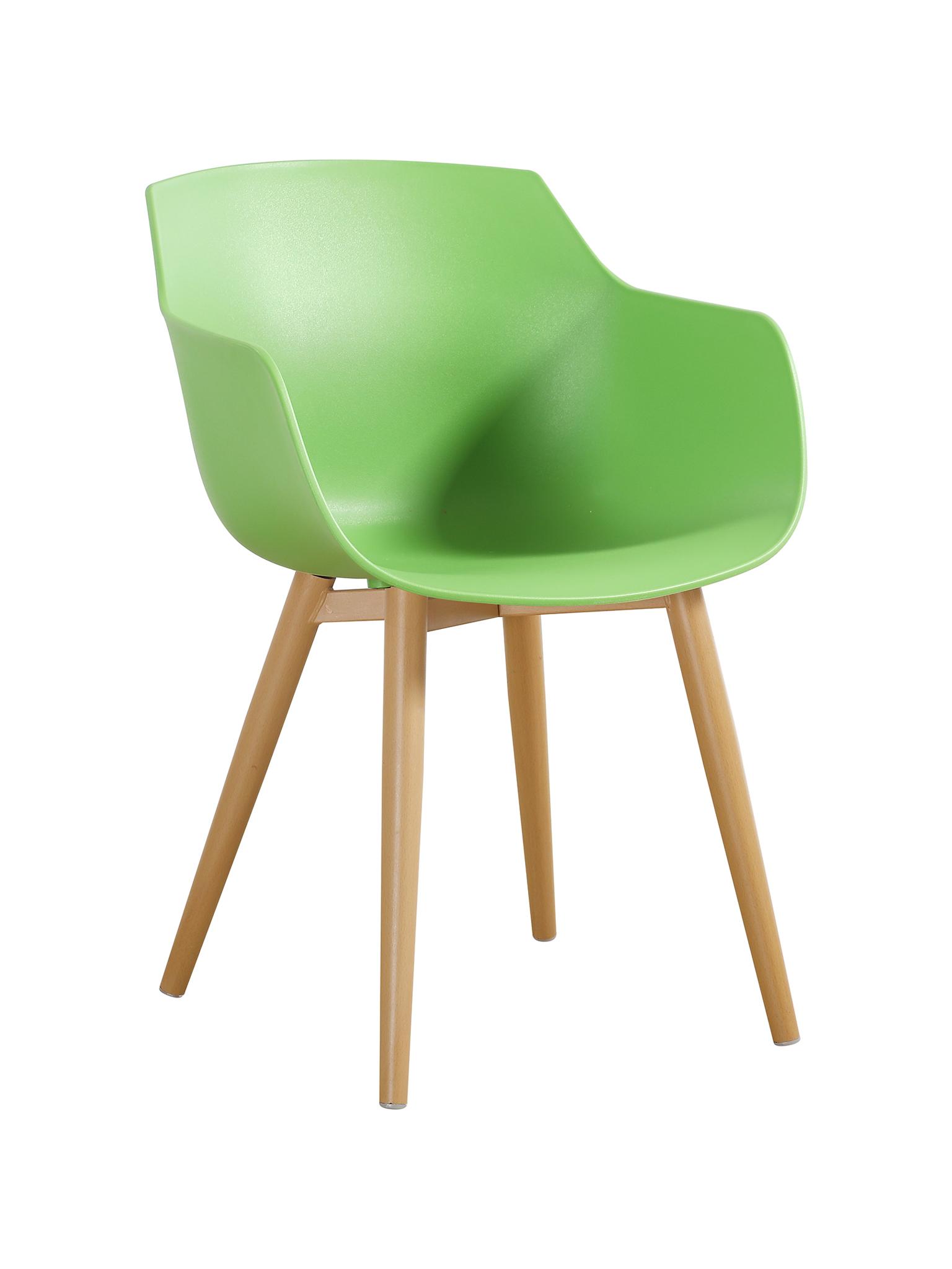 Green Plastic Armchair With Metal Feet-PP Chair