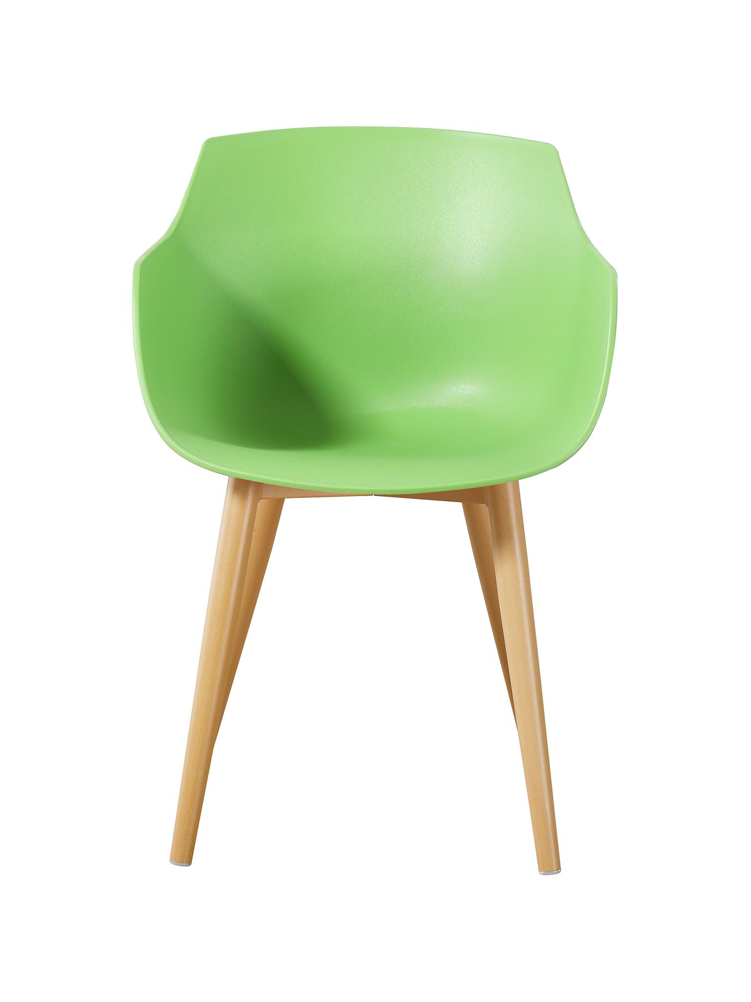 Green Plastic Armchair With Metal Feet-PP Chair