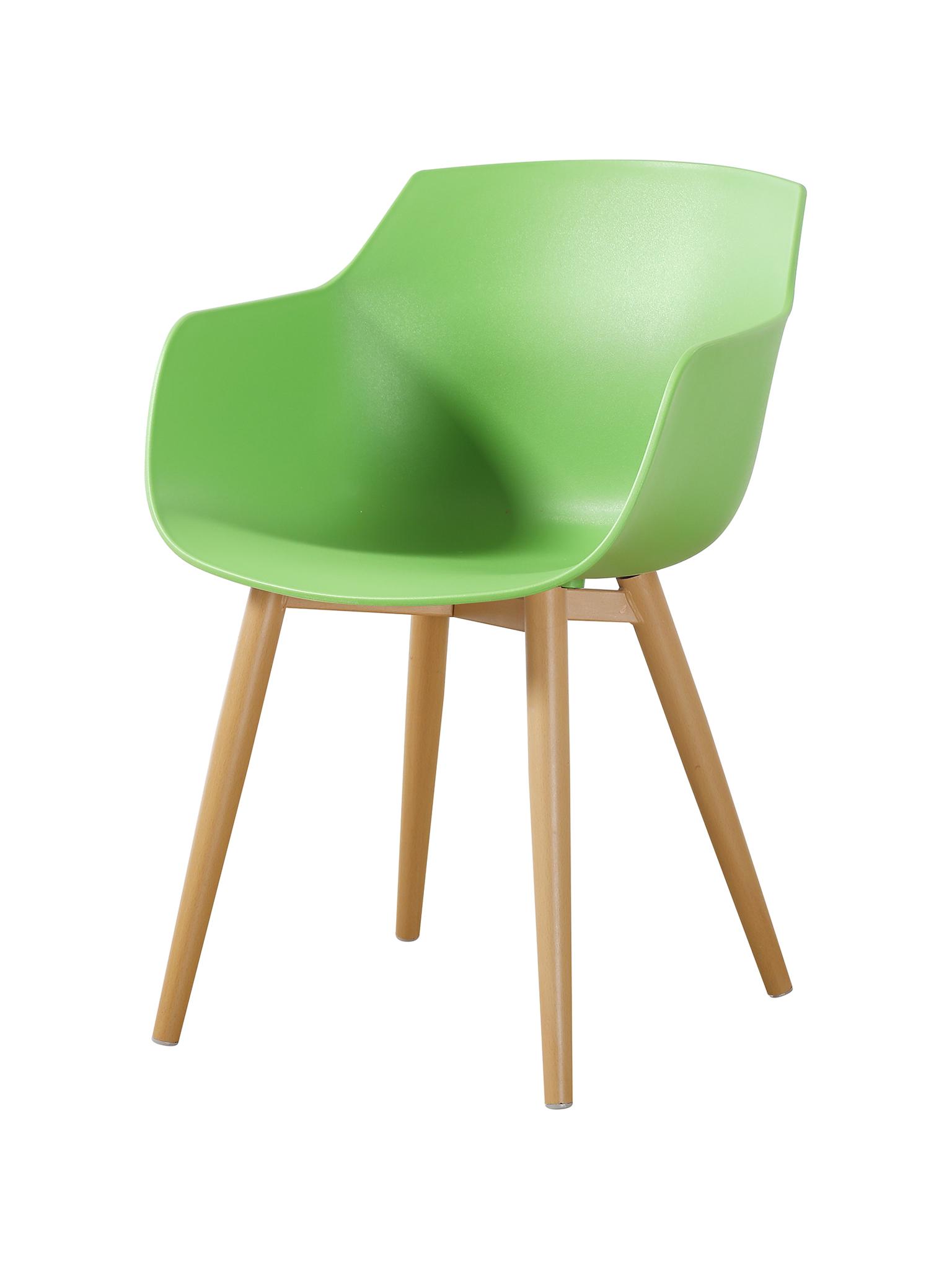 Green Plastic Armchair With Metal Feet-PP Chair