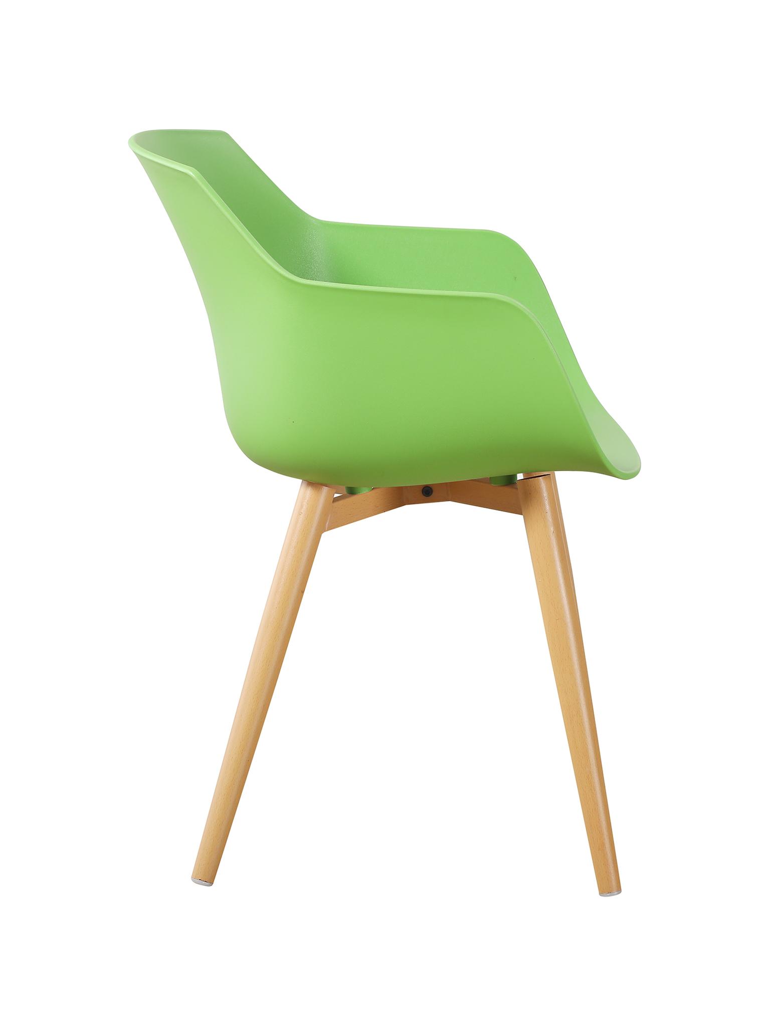 Green Plastic Armchair With Metal Feet-PP Chair
