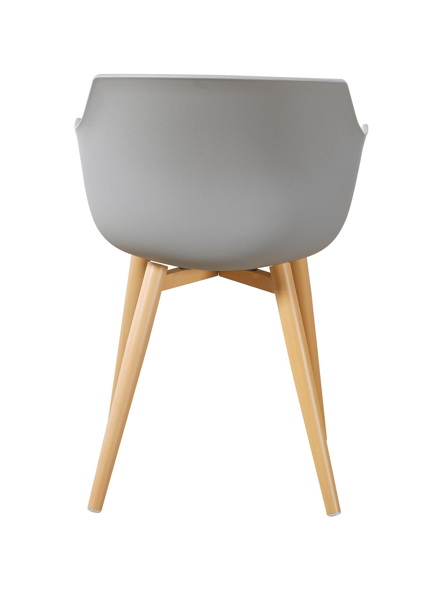 Grey Plastic Armchair With Metal Feet-PP Chair