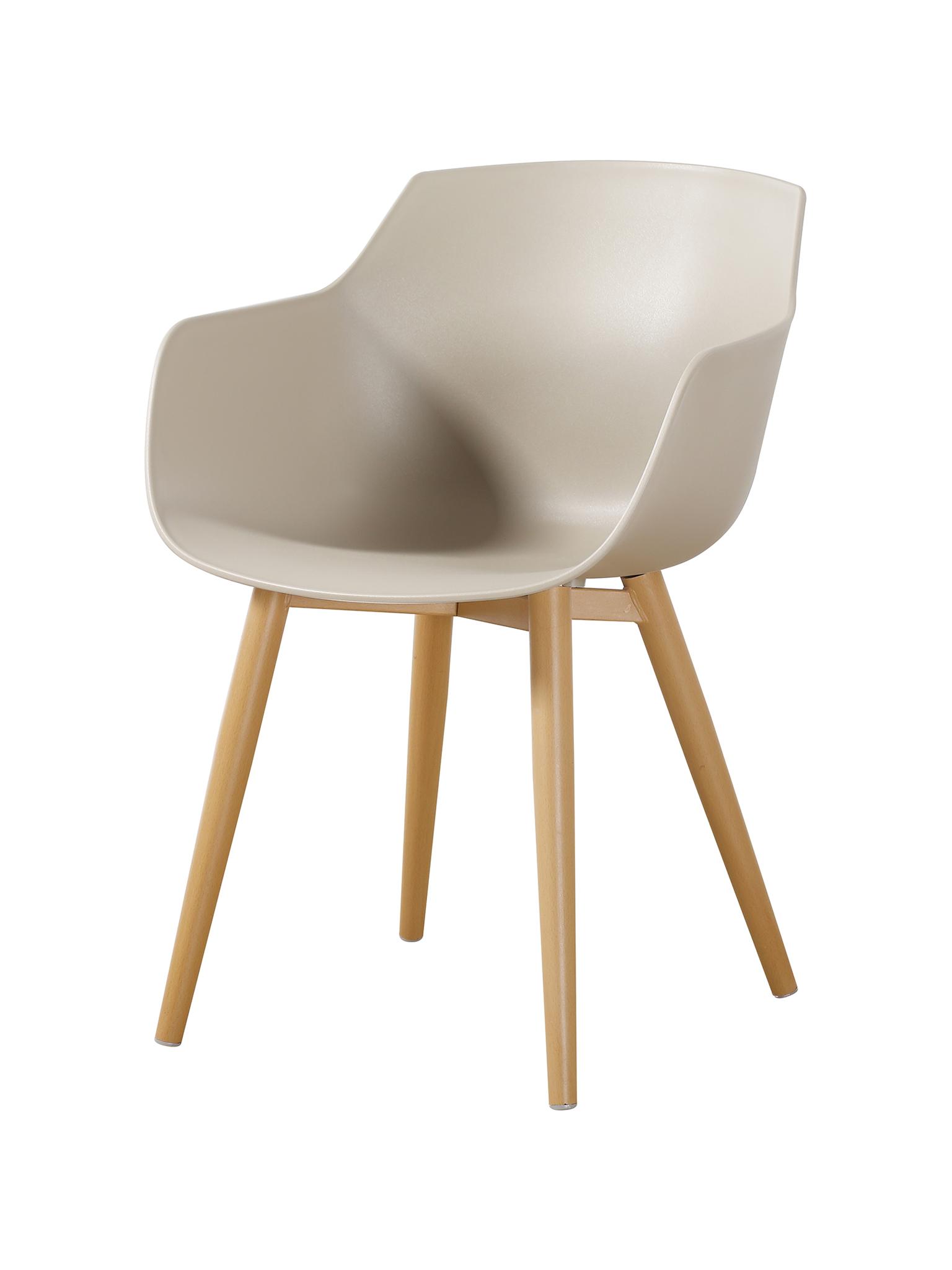 Taupe Plastic Armchair With Metal Feet-PP Chair
