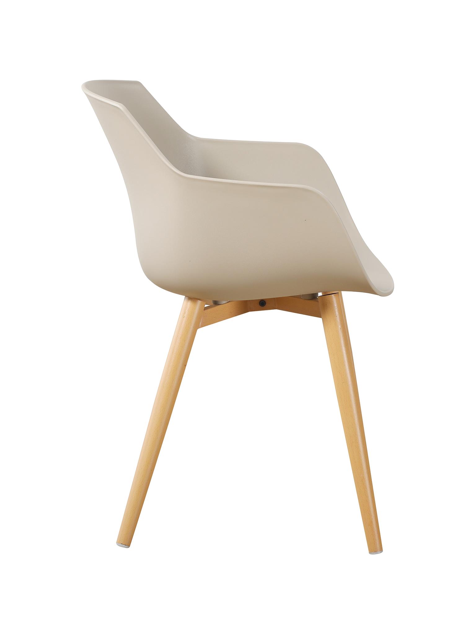 Taupe Plastic Armchair With Metal Feet-PP Chair