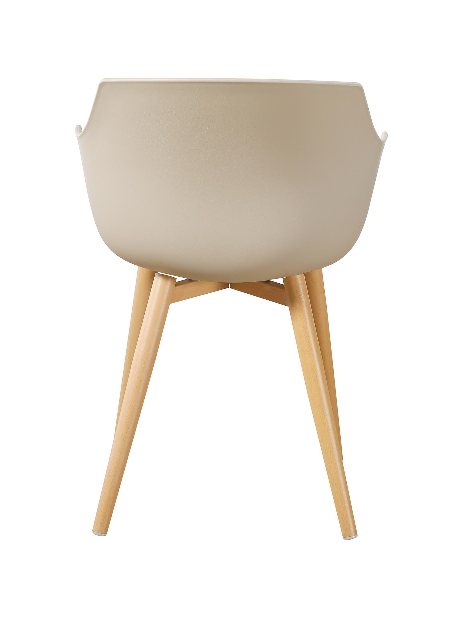 Taupe Plastic Armchair With Metal Feet-PP Chair
