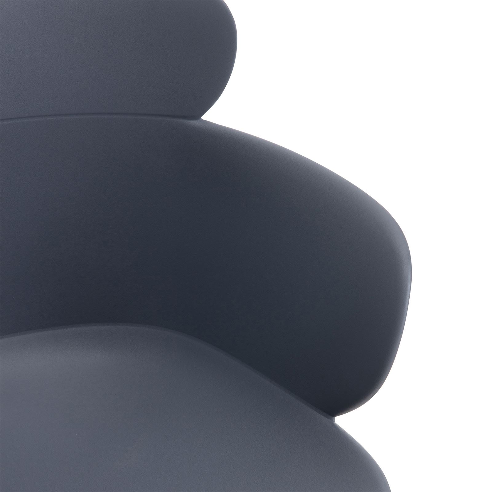 Dark Grey Polypropylene ArmChair With Metal Feet