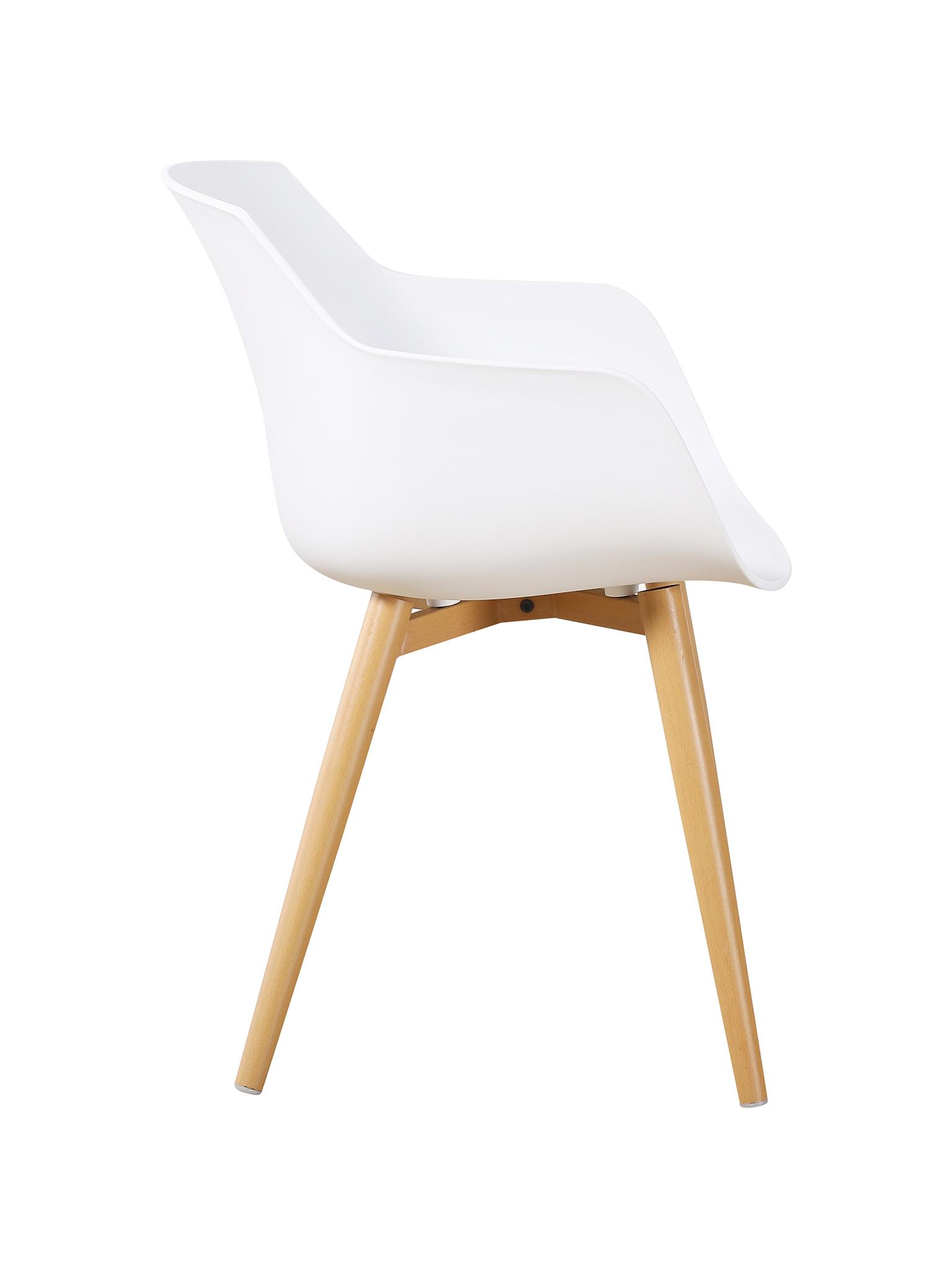 White Plastic Armchair With Metal Feet-PP Chair
