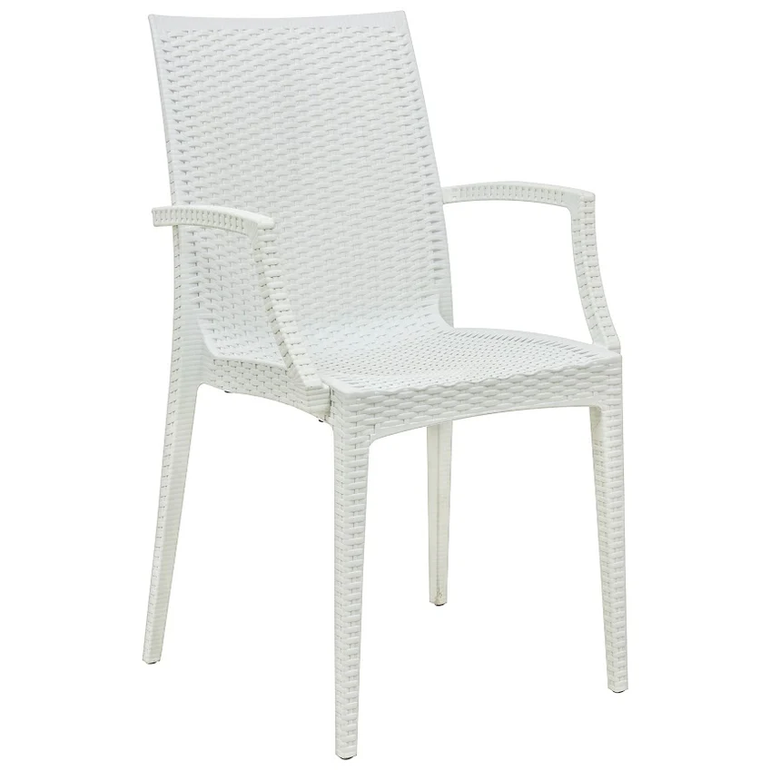 Plastic Outdoor Armchair In White-PP Chair