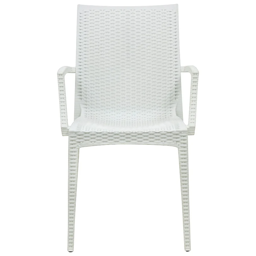 Plastic Outdoor Armchair In White-PP Chair