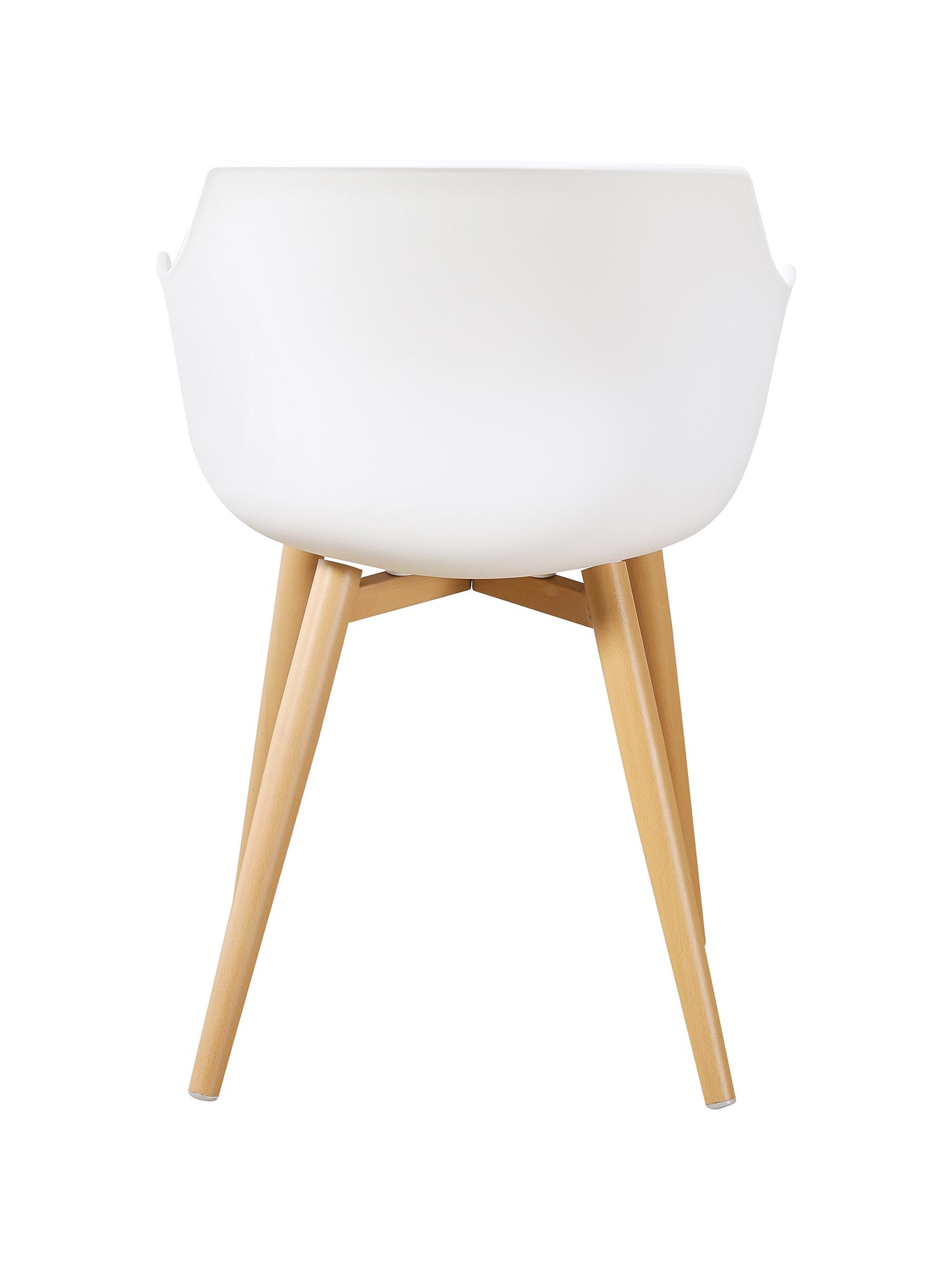 White Plastic Armchair With Metal Feet-PP Chair
