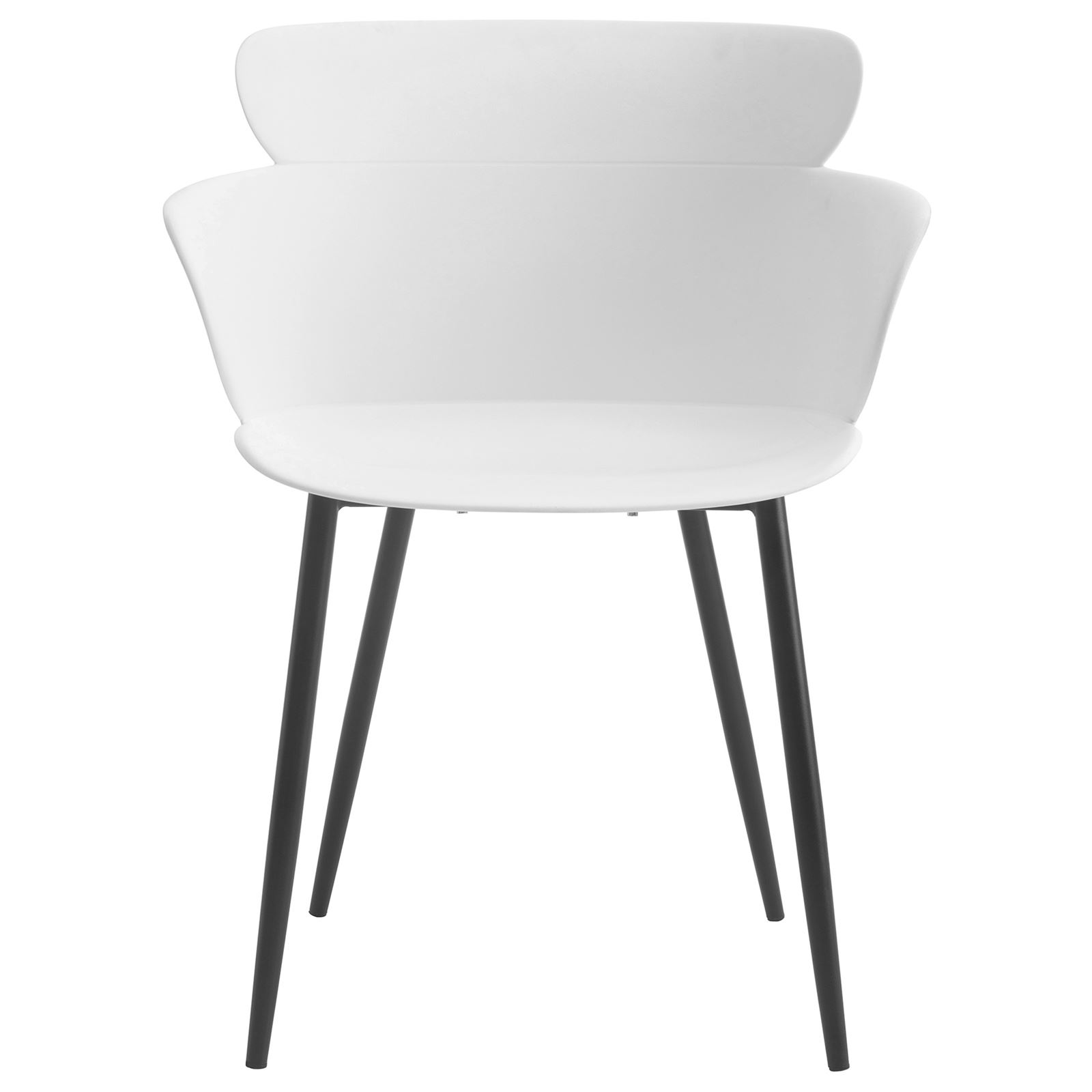 White Polypropylene ArmChair With Metal Feet