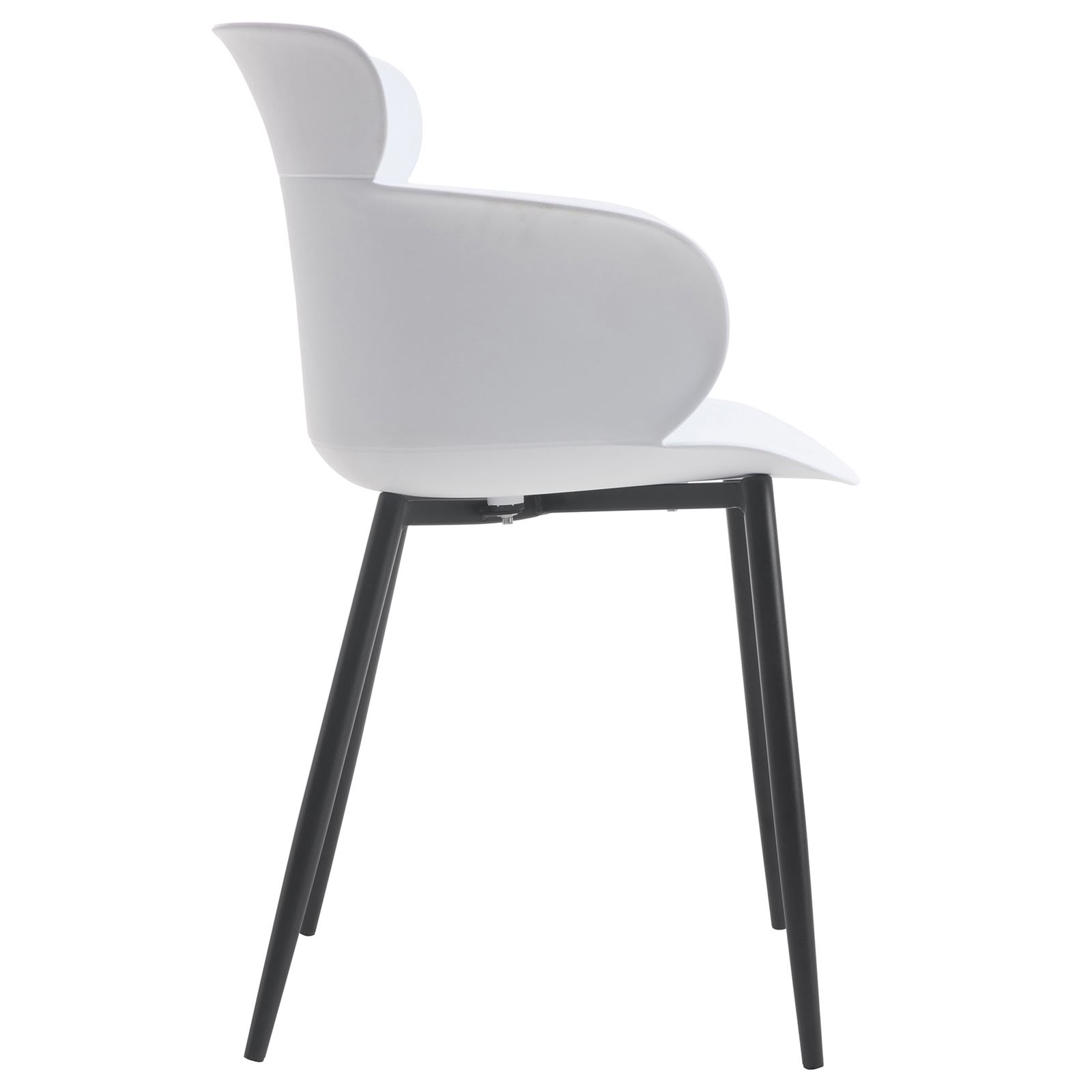 White Polypropylene ArmChair With Metal Feet