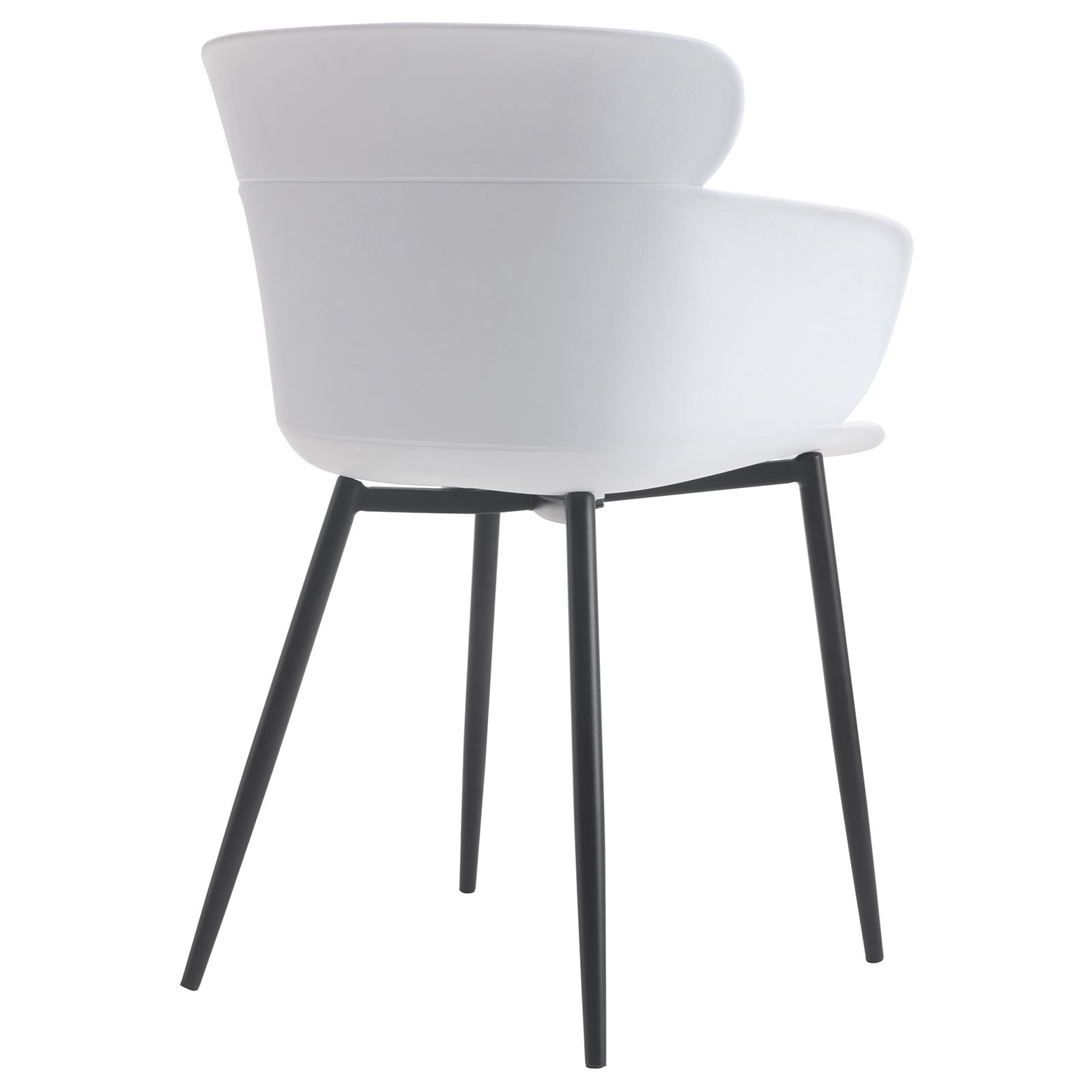 White Polypropylene ArmChair With Metal Feet