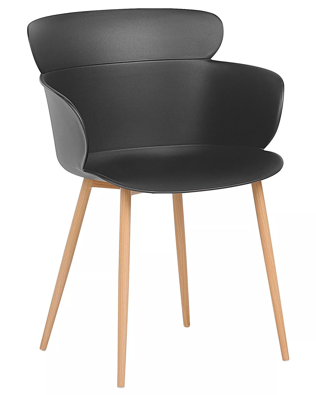 Black Plastic Armchair With Heat transfer metal feet