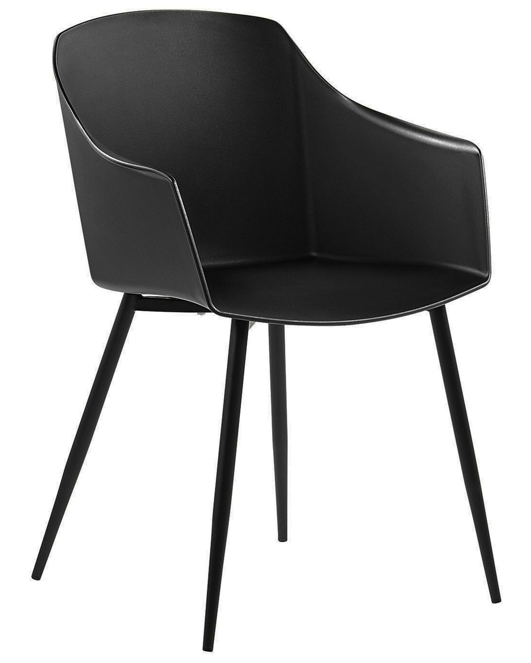Black Plastic Armchair with Carbon Steel Legs