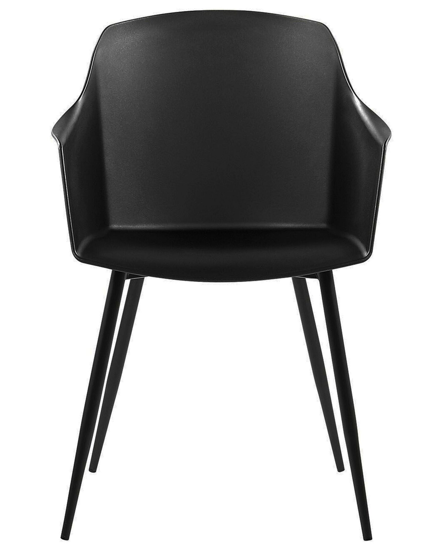 Black Plastic Armchair with Carbon Steel Legs