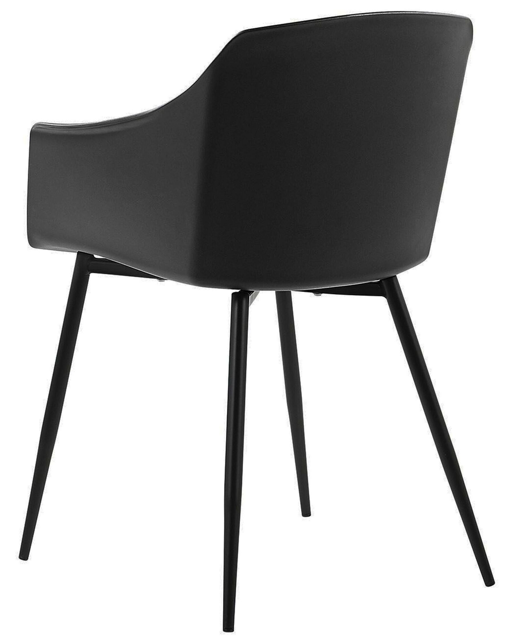 Black Plastic Armchair with Carbon Steel Legs