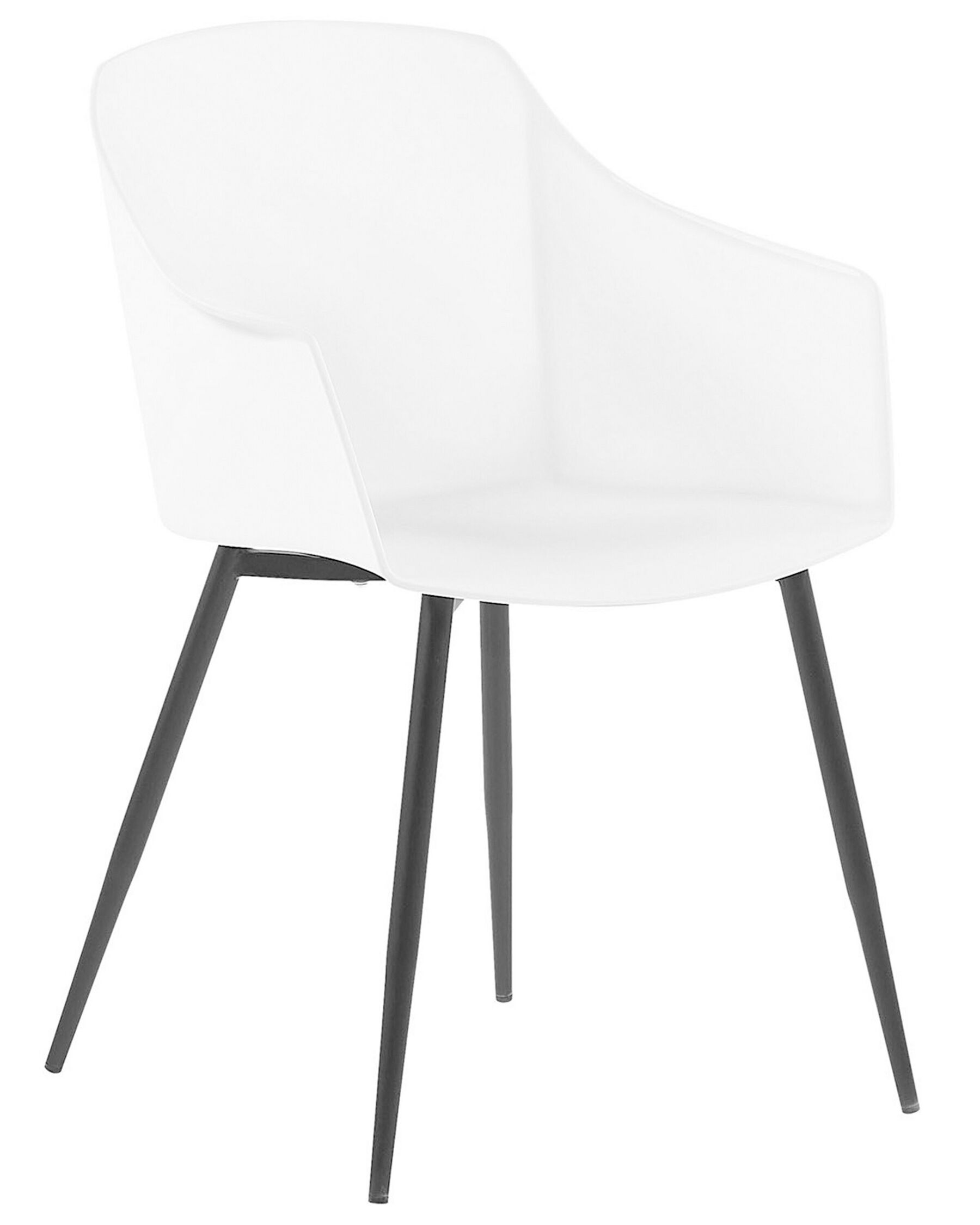 White Polypropylene Armchair with Carbon Steel Legs