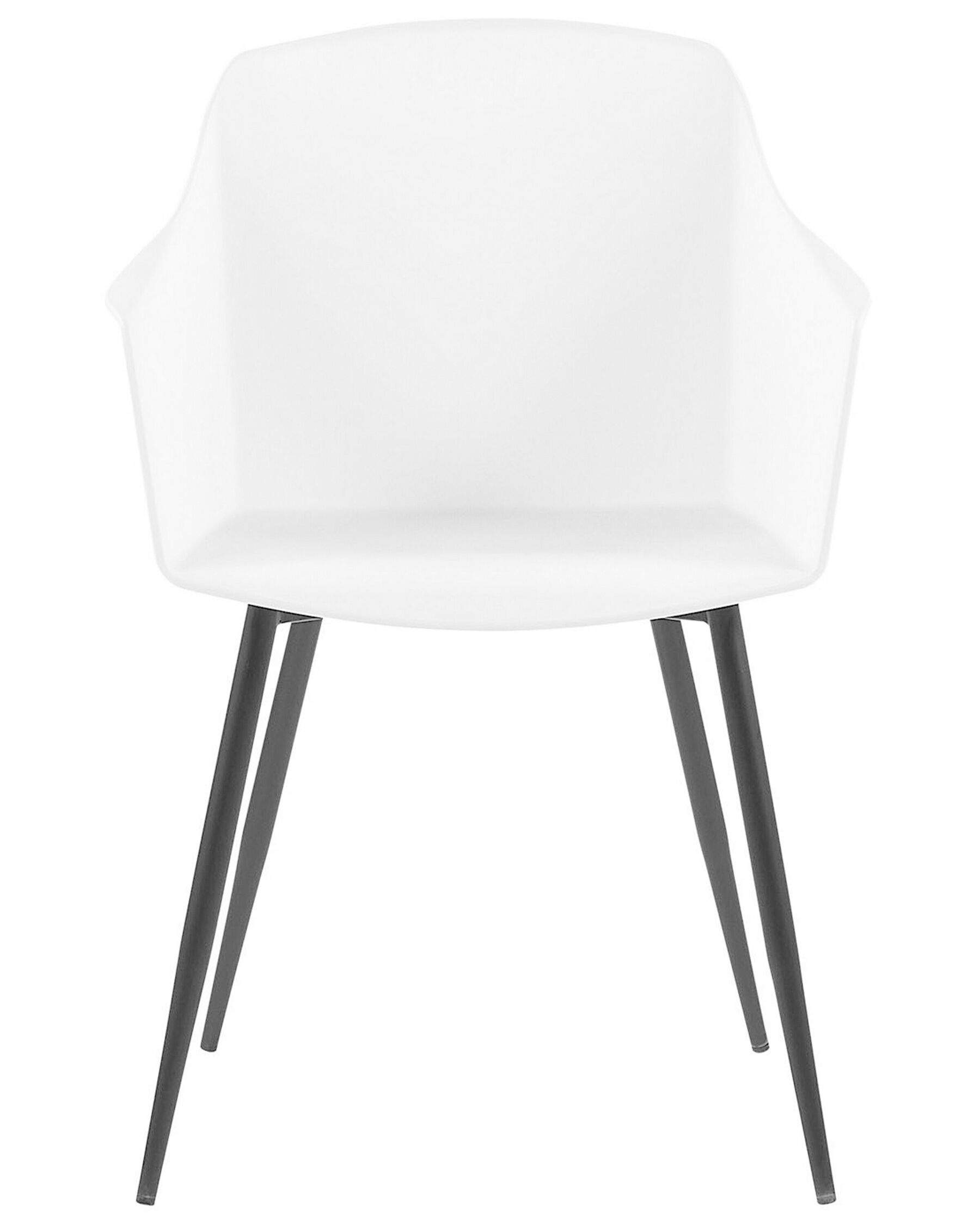 White Polypropylene Armchair with Carbon Steel Legs