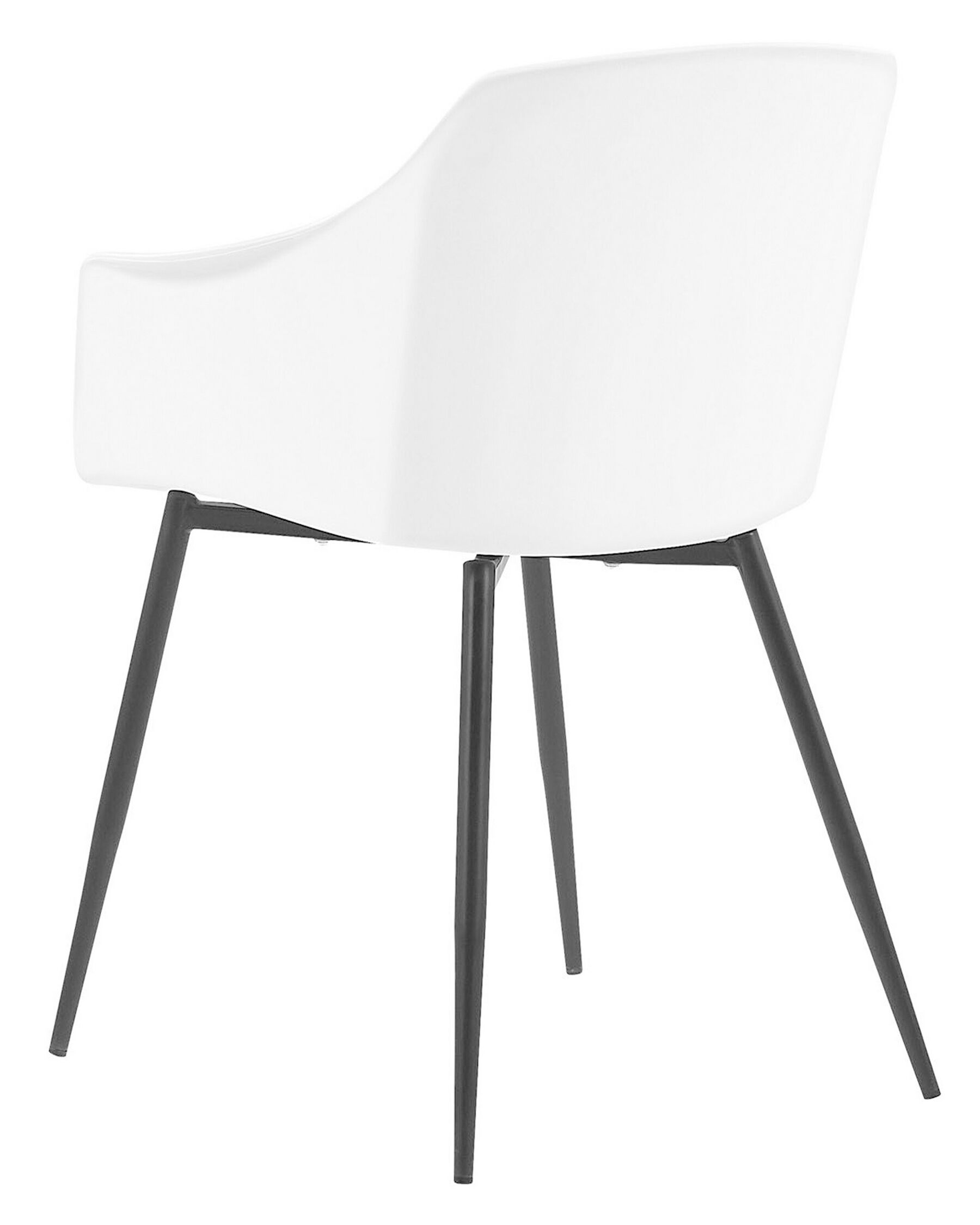 White Polypropylene Armchair with Carbon Steel Legs
