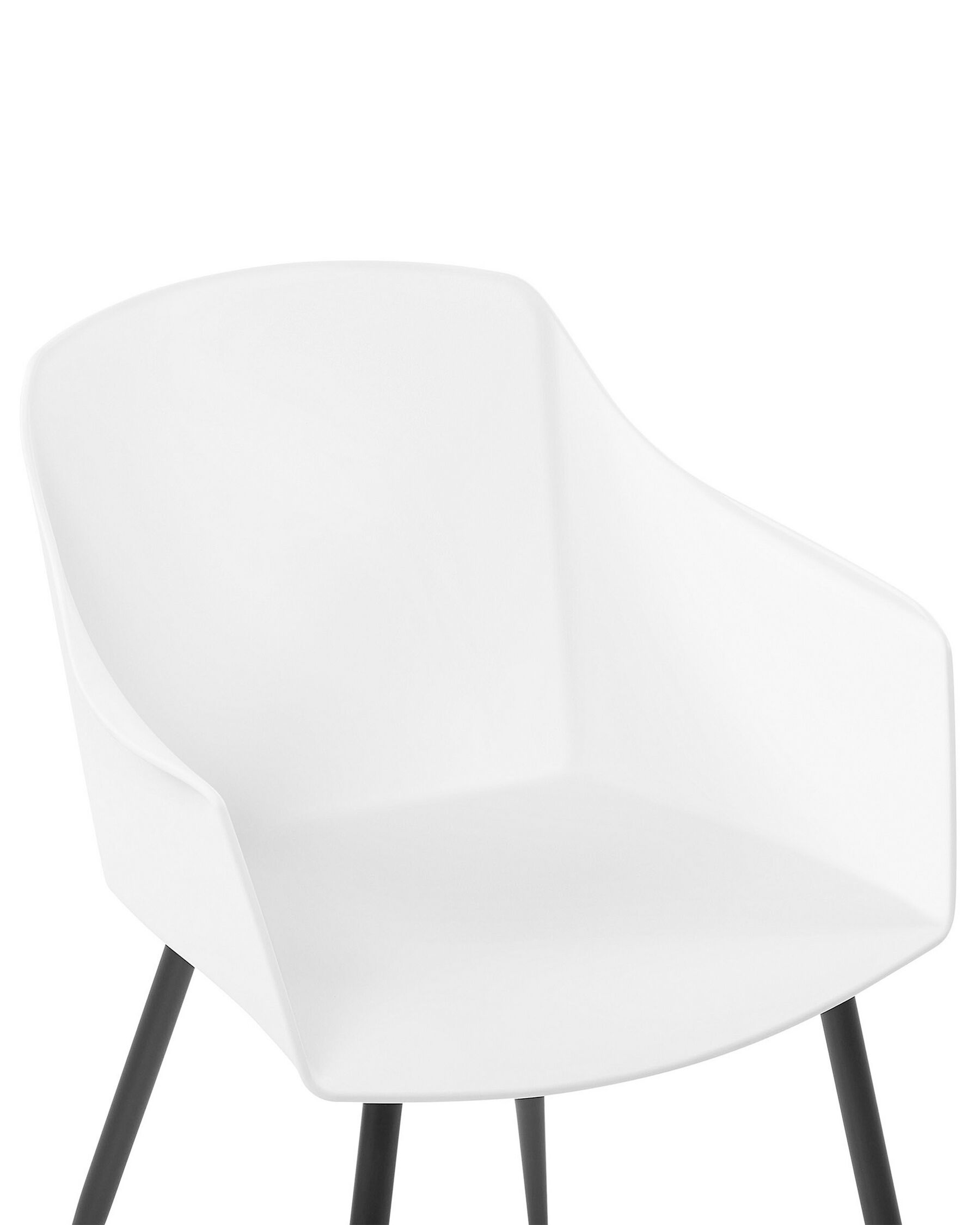 White Polypropylene Armchair with Carbon Steel Legs