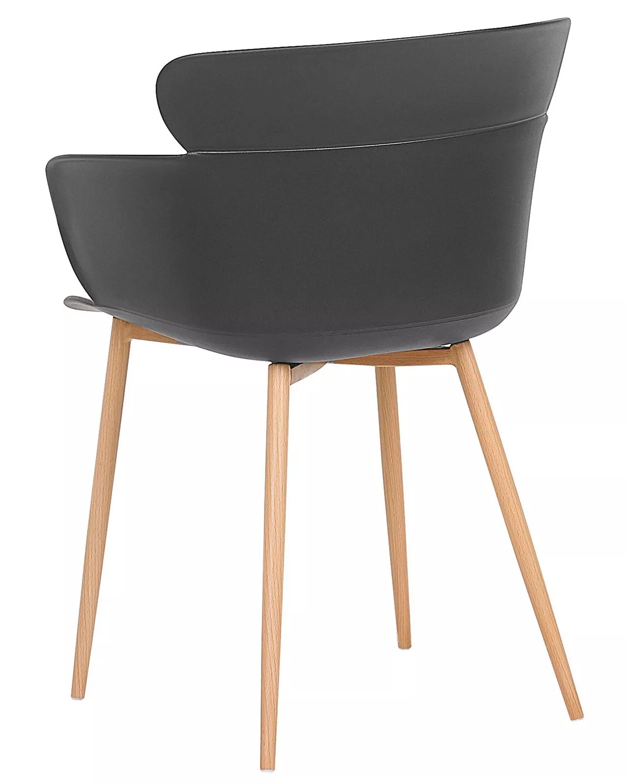 Black Plastic Armchair With Heat transfer metal feet