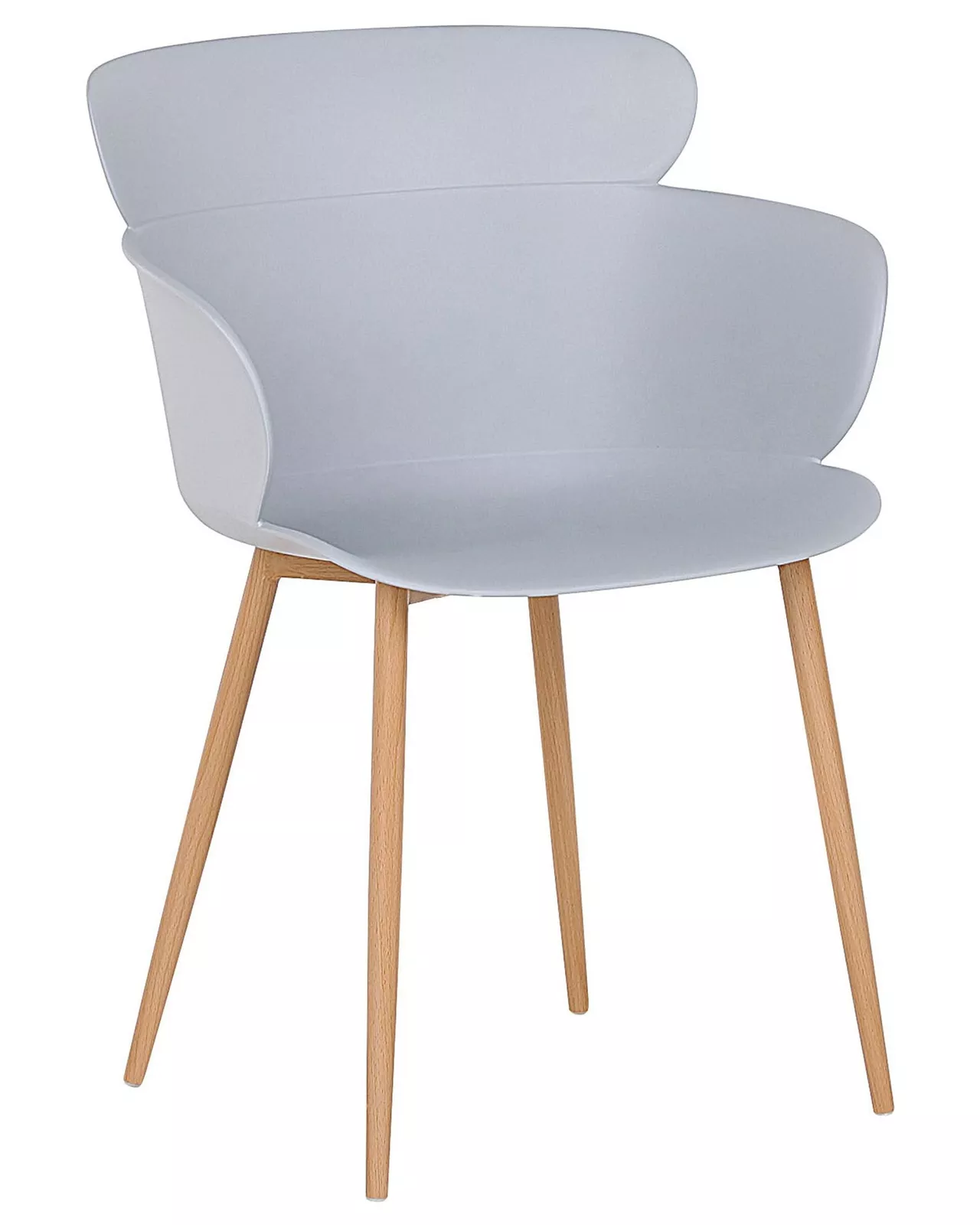 Light Grey Plastic Armchair With Heat transfer metal feet