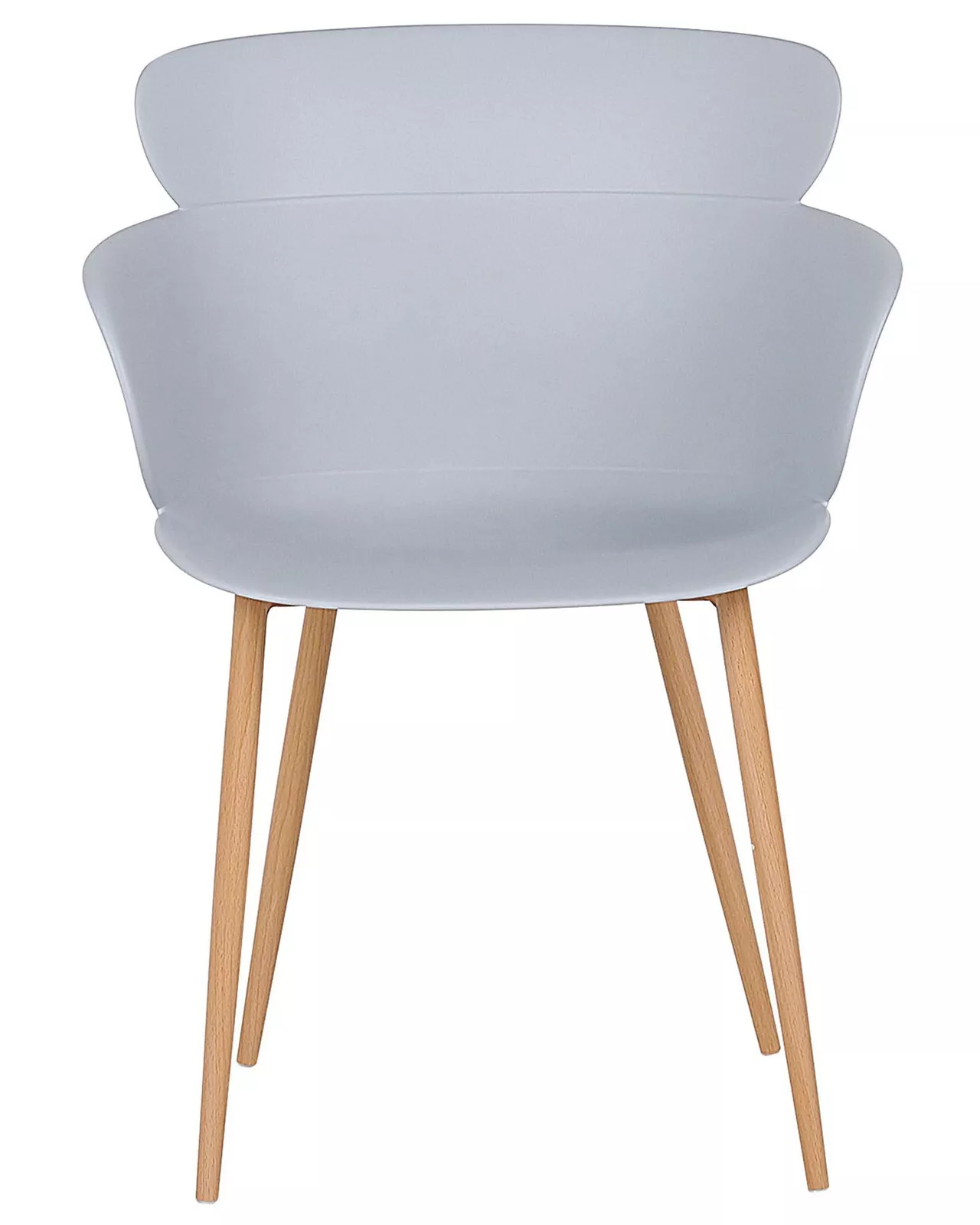 Light Grey Plastic Armchair With Heat transfer metal feet