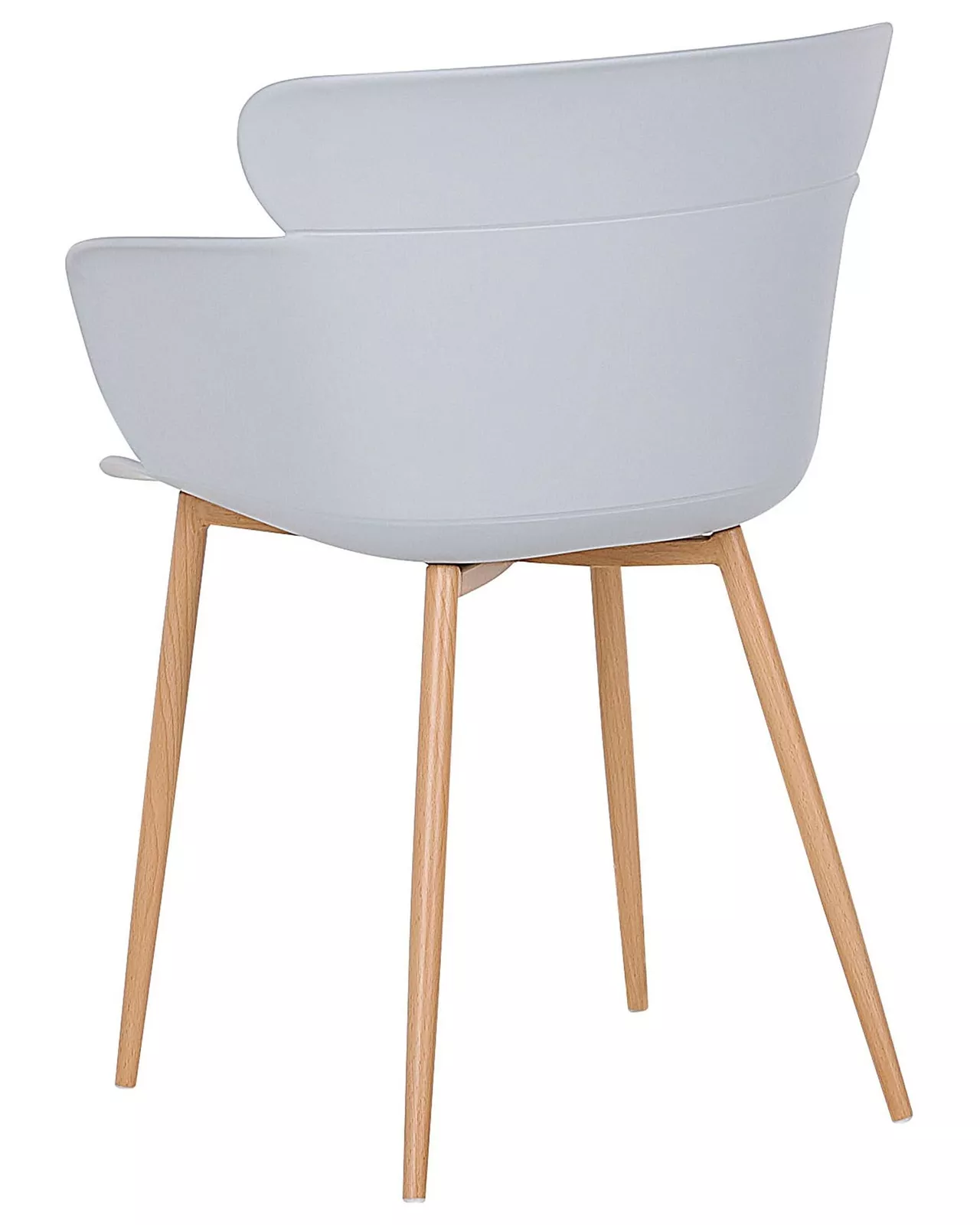 Light Grey Plastic Armchair With Heat transfer metal feet