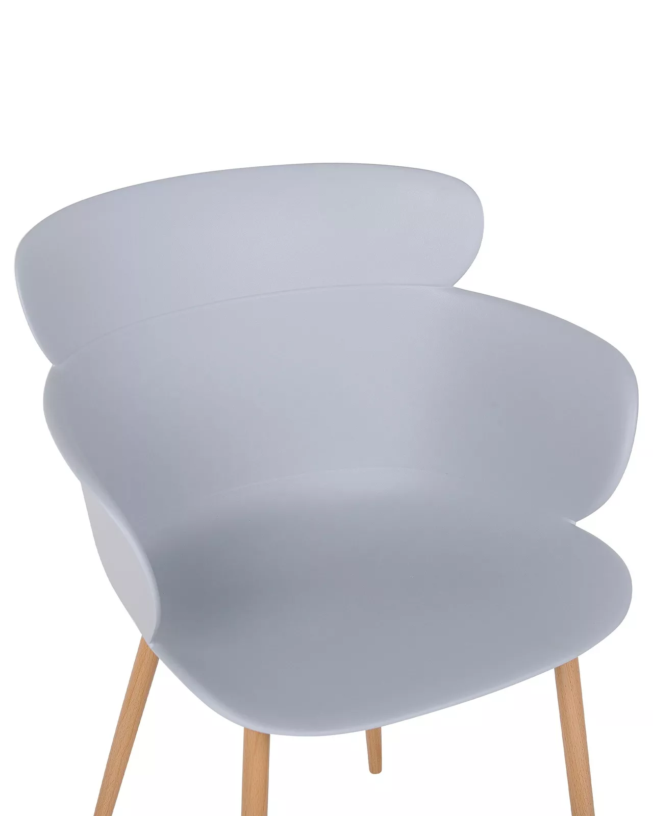 Light Grey Plastic Armchair With Heat transfer metal feet