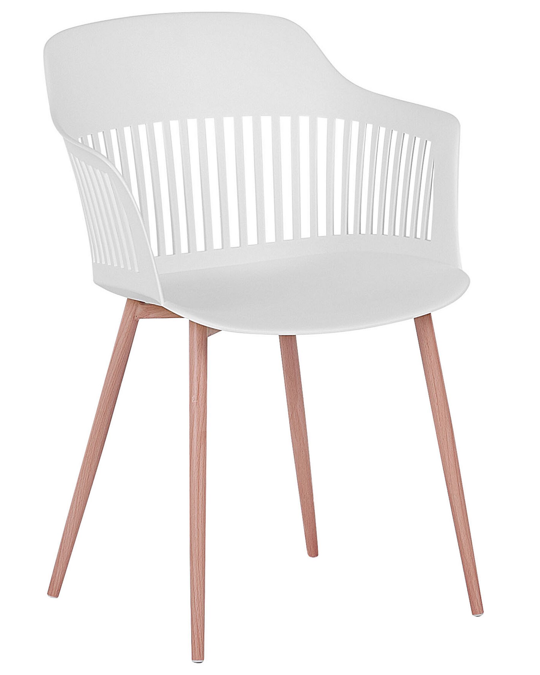 White Polypropylene Armchair with Heat-Transfer Printed Metal Base
