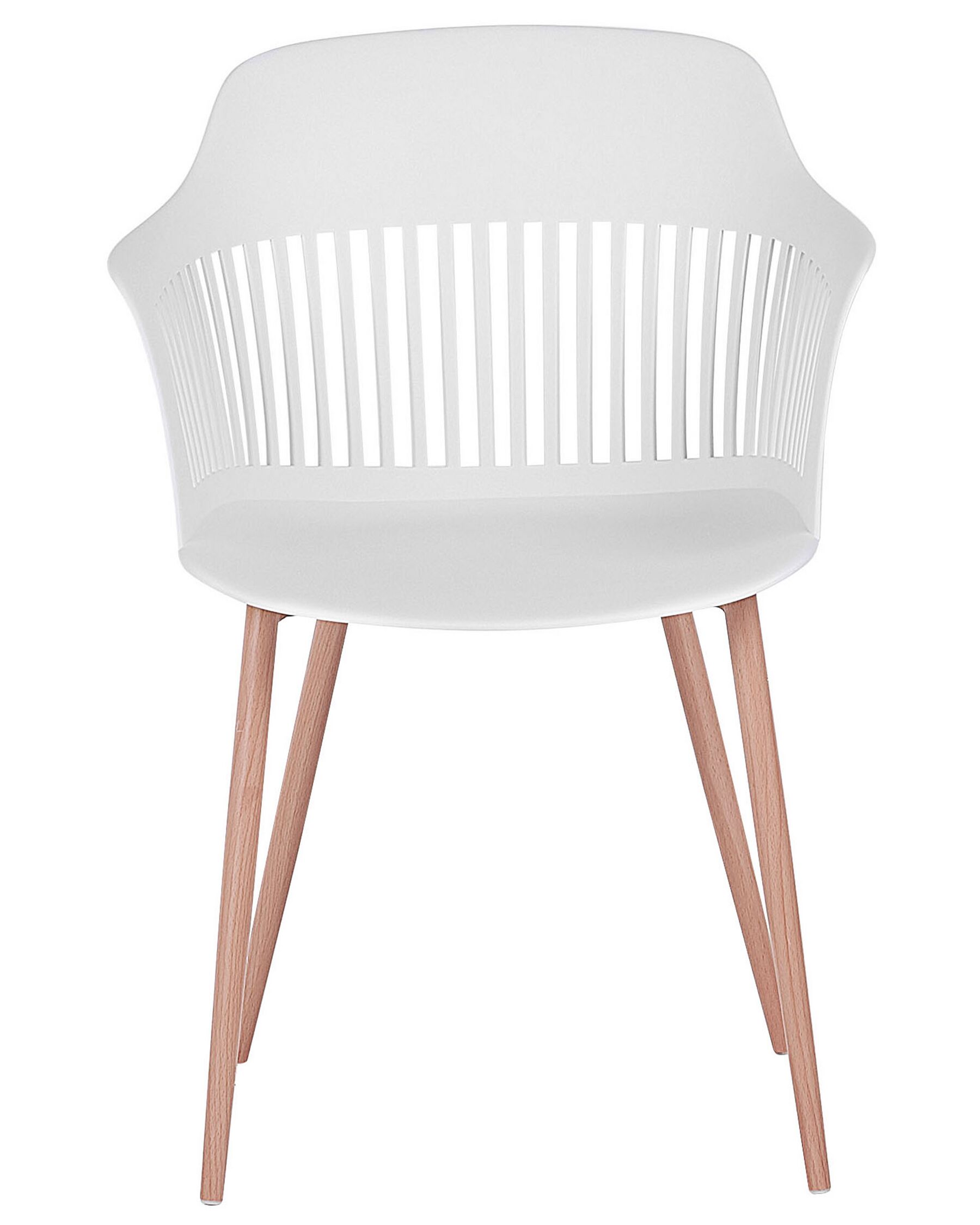 White Polypropylene Armchair with Heat-Transfer Printed Metal Base