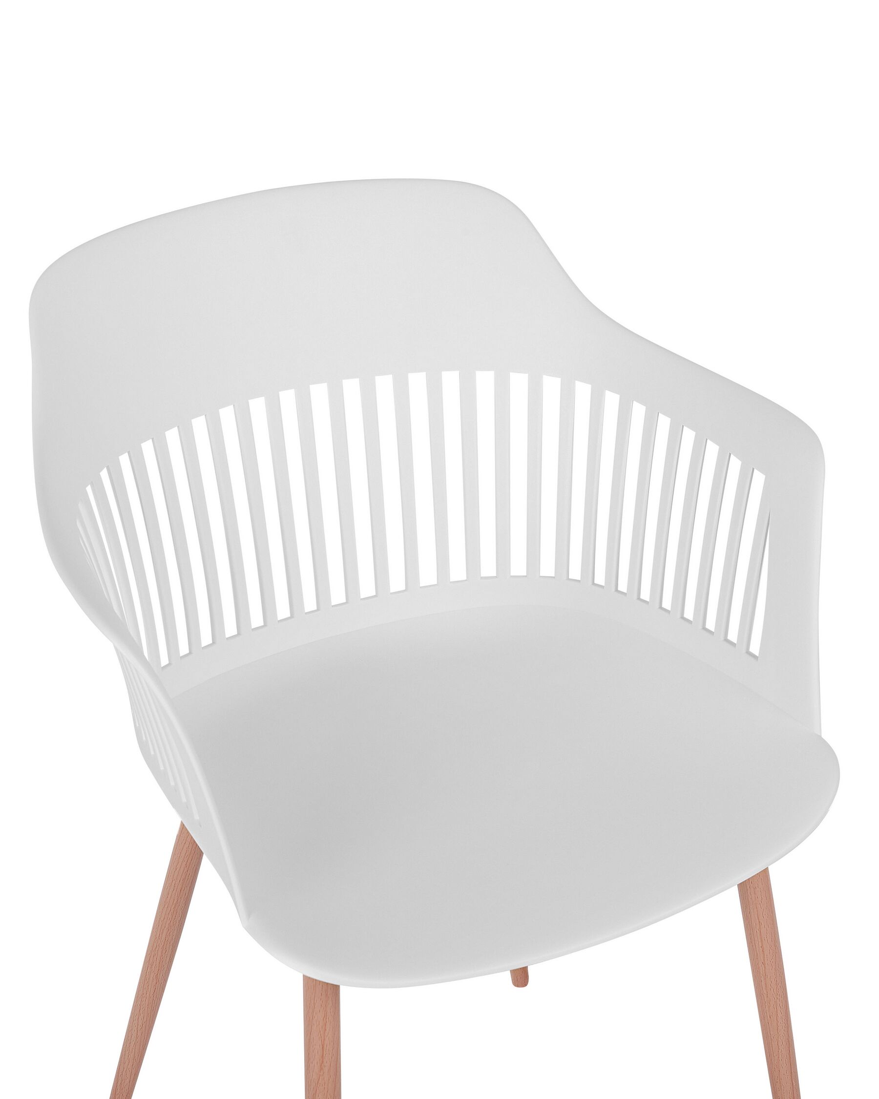White Polypropylene Armchair with Heat-Transfer Printed Metal Base