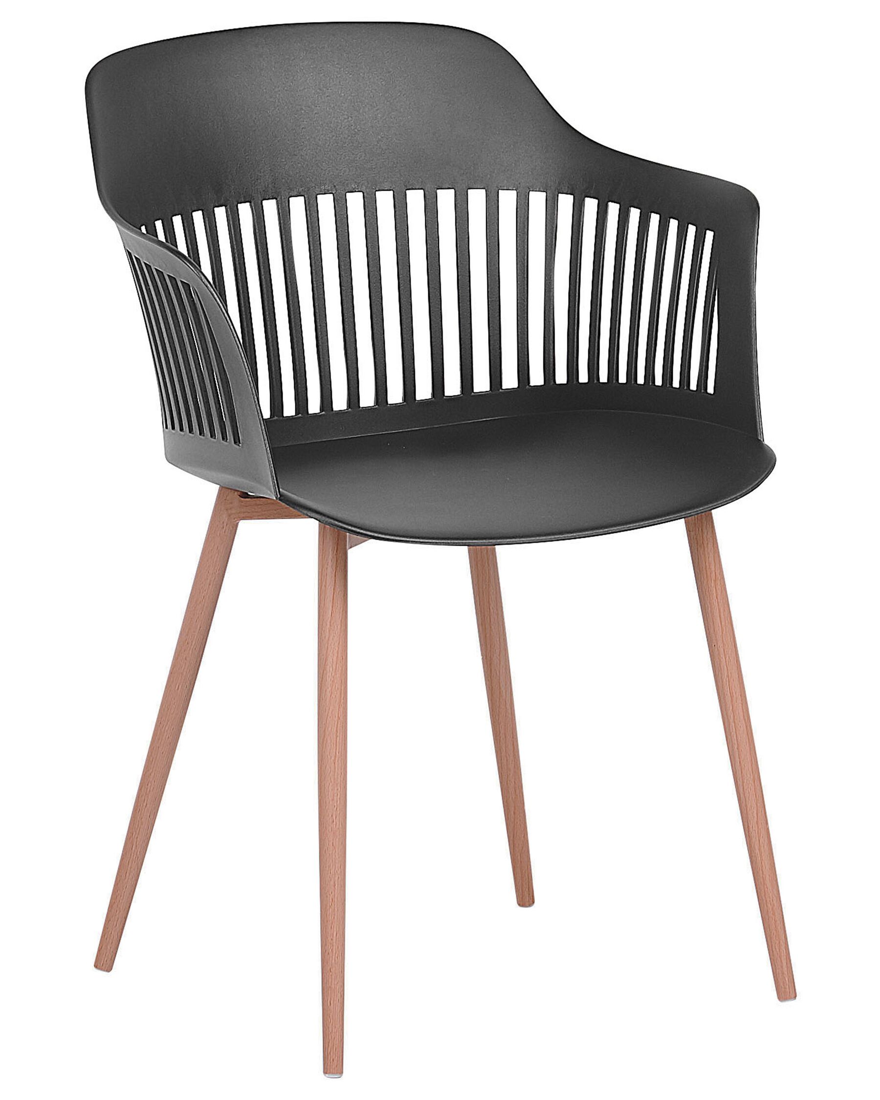 Black Polypropylene Armchair with Heat-Transfer Printed Metal Legs
