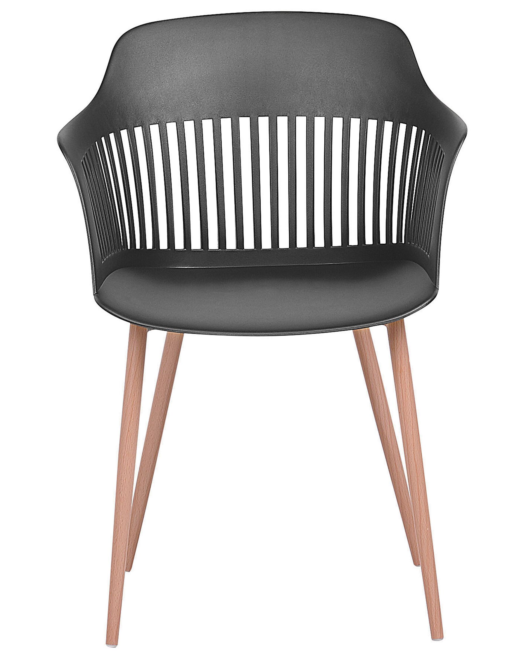 Black Polypropylene Armchair with Heat-Transfer Printed Metal Legs
