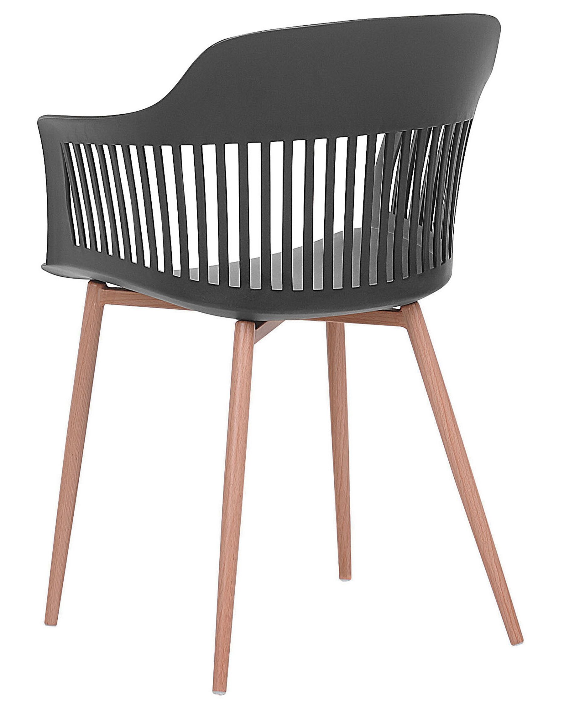 Black Polypropylene Armchair with Heat-Transfer Printed Metal Legs