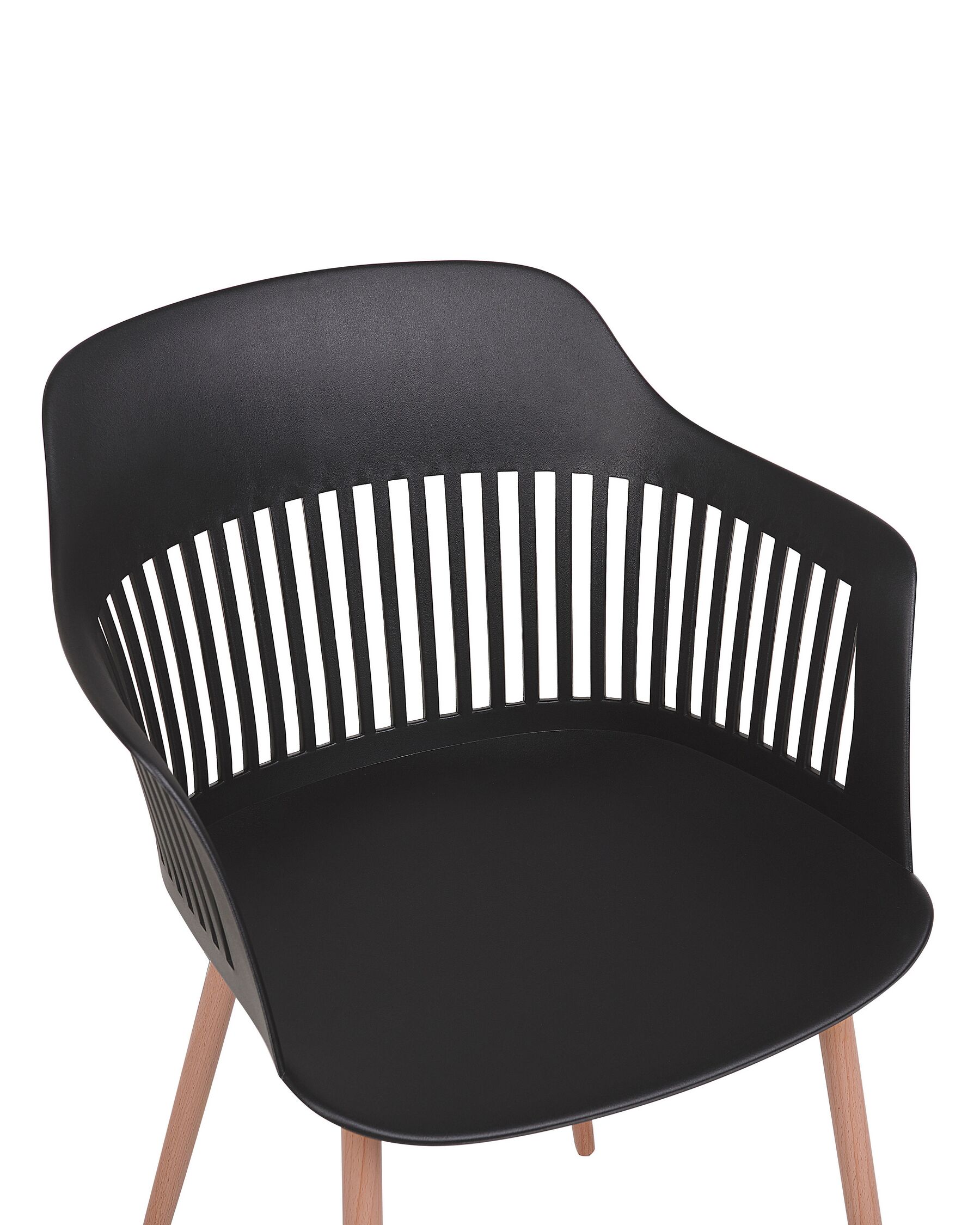 Black Polypropylene Armchair with Heat-Transfer Printed Metal Legs