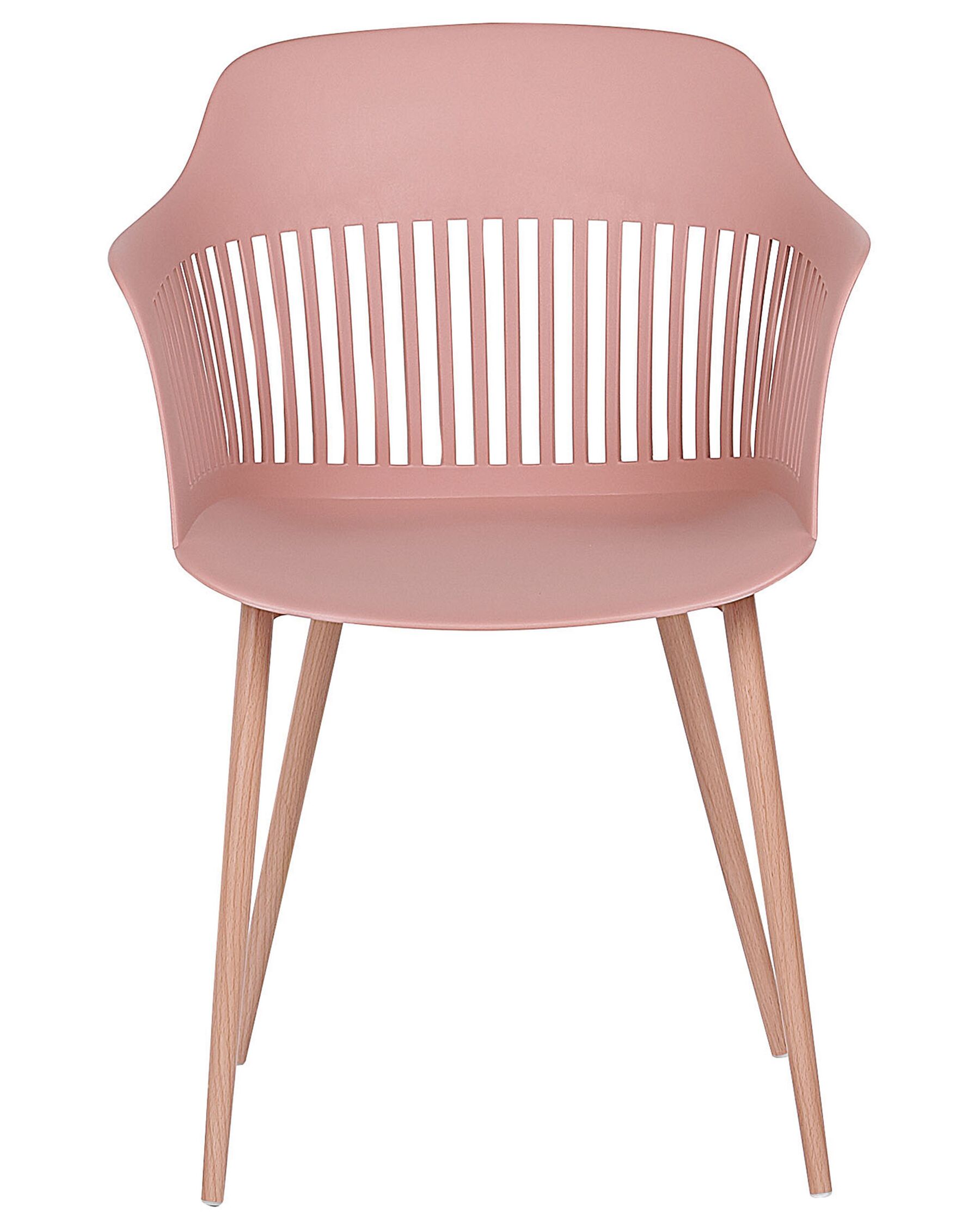 Pink Polypropylene Armchair with Heat-Transfer Printed Metal Legs