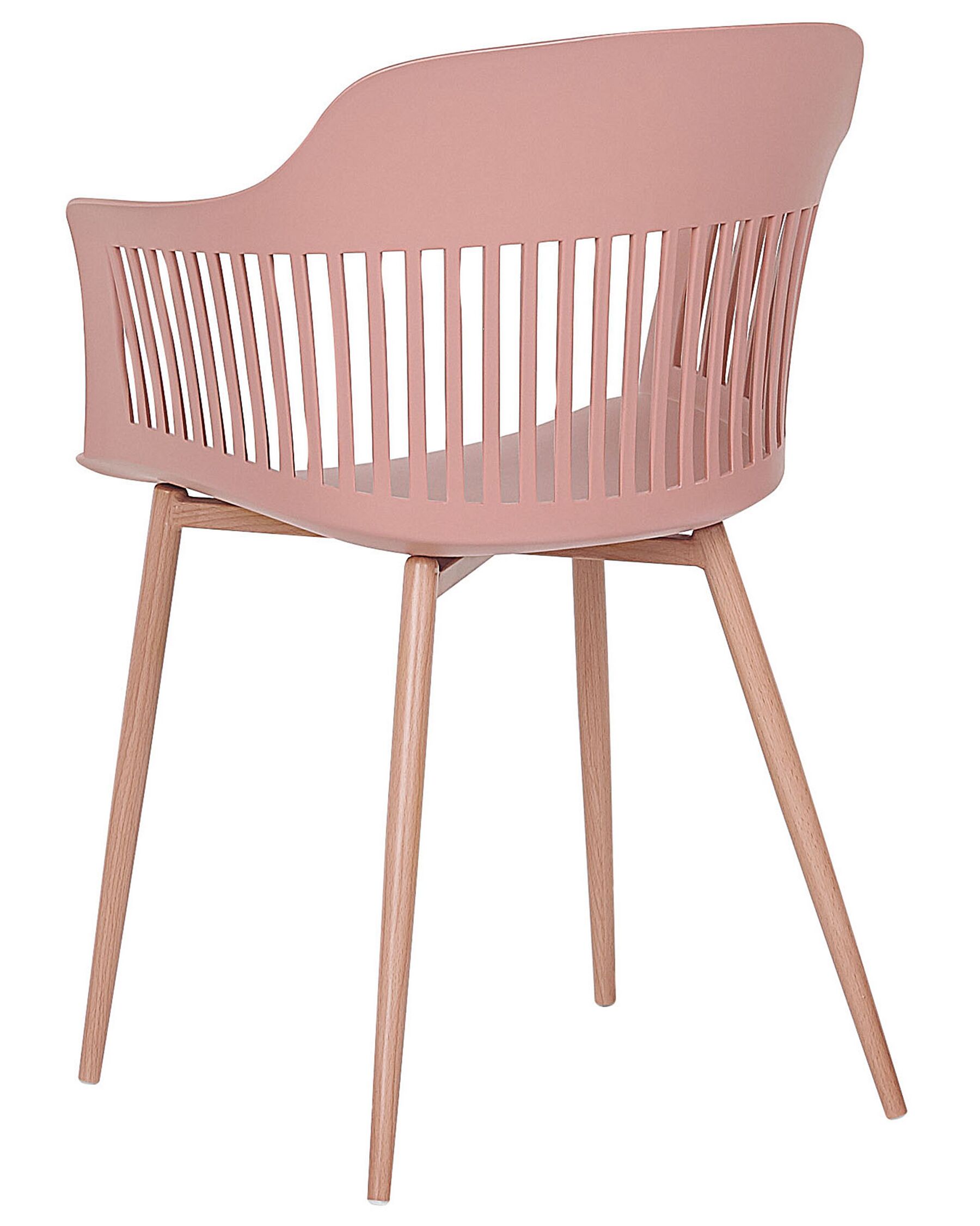 Pink Polypropylene Armchair with Heat-Transfer Printed Metal Legs