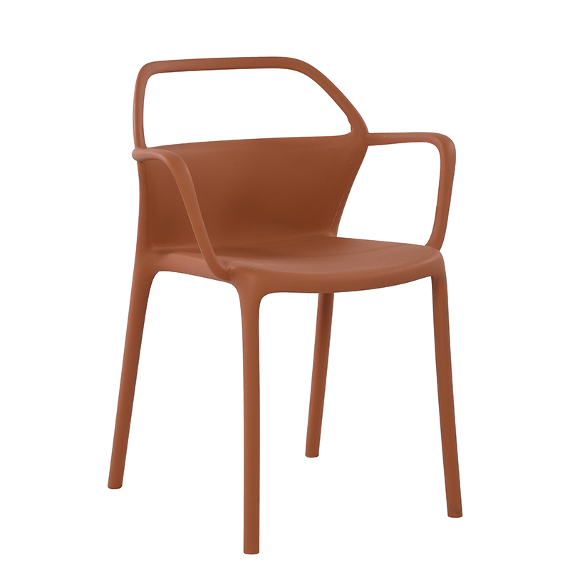 Brownish-Red Plastic Armchair