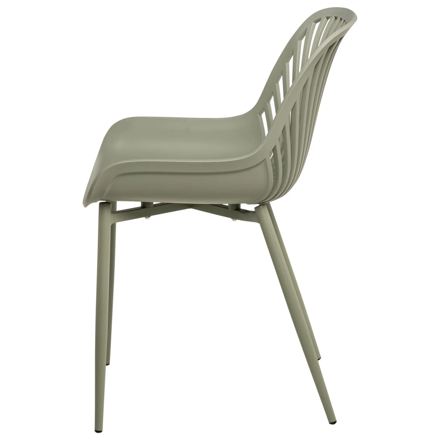 Modern Polypropylene Seat Armchair with Powder Coated Metal Legs