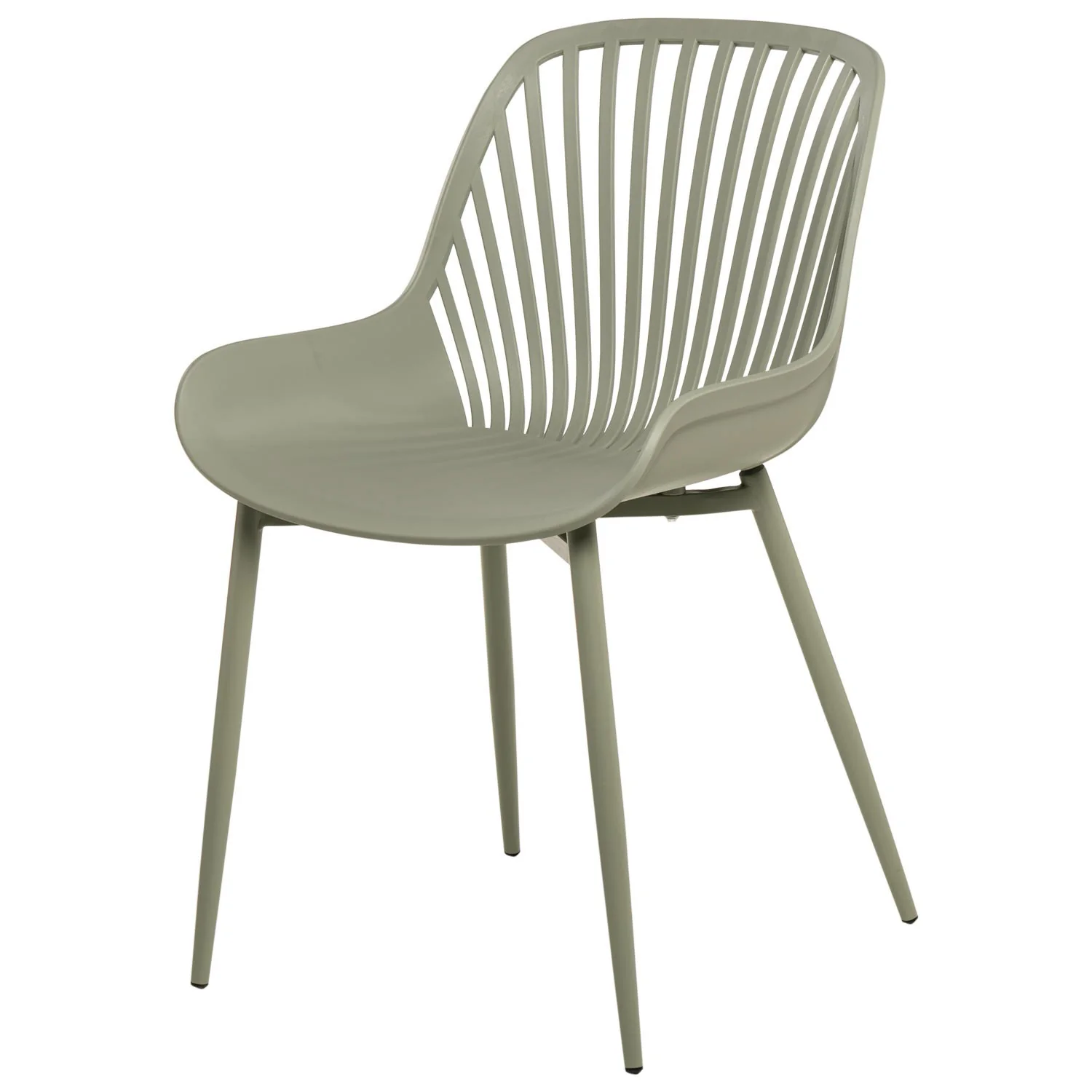 Modern Polypropylene Seat Armchair with Powder Coated Metal Legs
