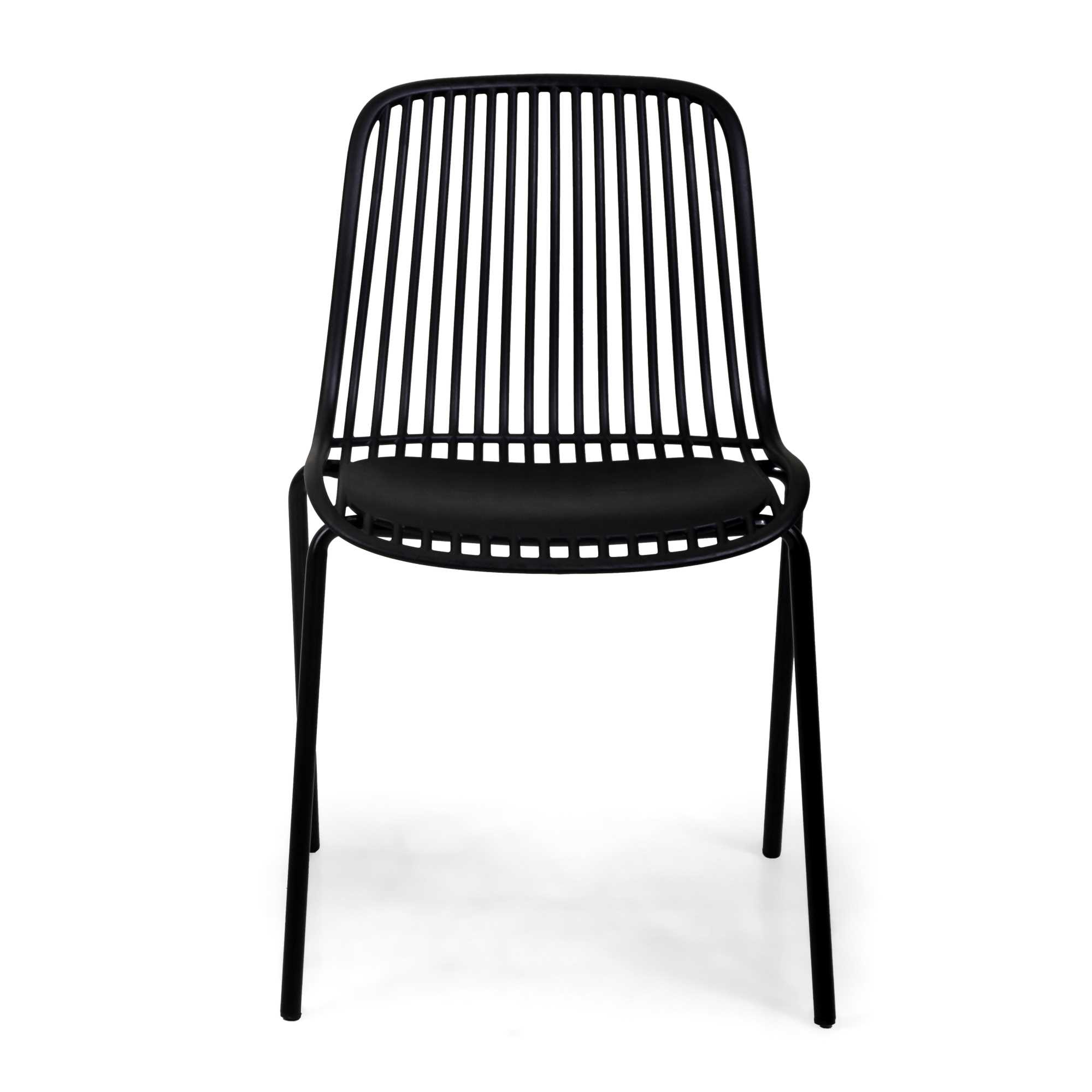 Modern Polypropylene Seat Dining Chair with Powder Coated Metal Legs