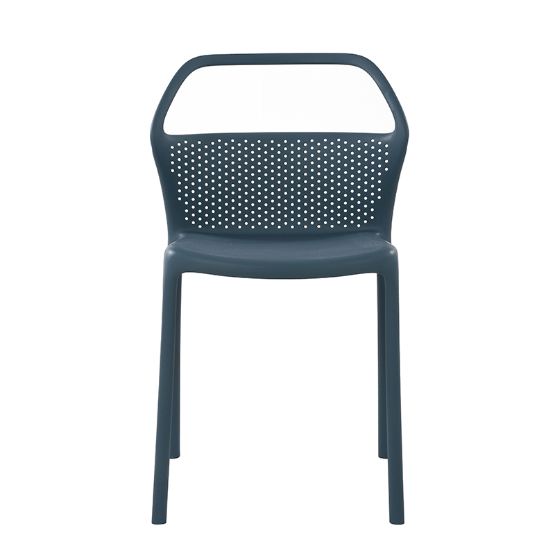 Navy Blue Hollow Back Plastic Dining Chair